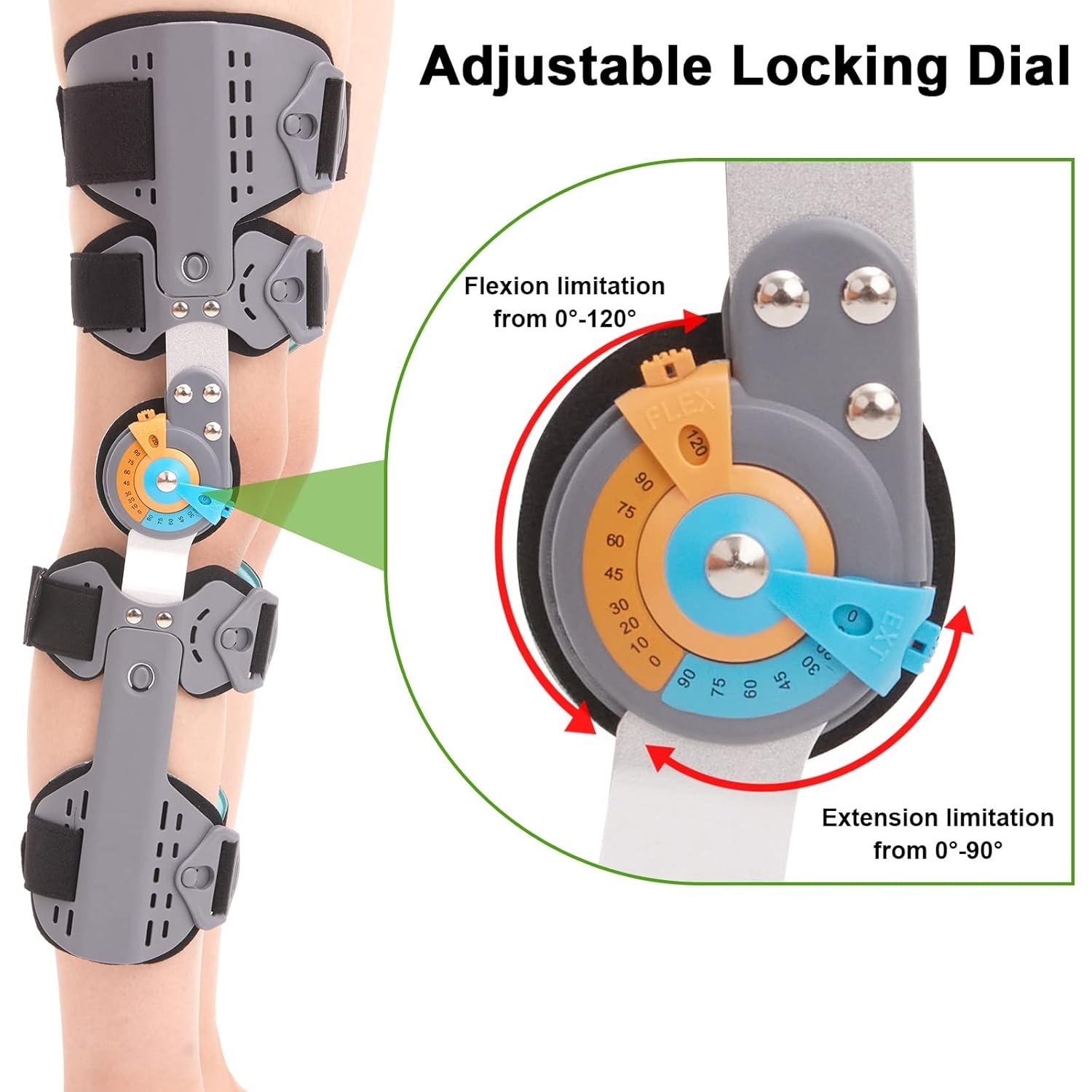 Hinged ROM Post Op Knee Brace Immobilizer Adjustable Knee Immobilizer Support