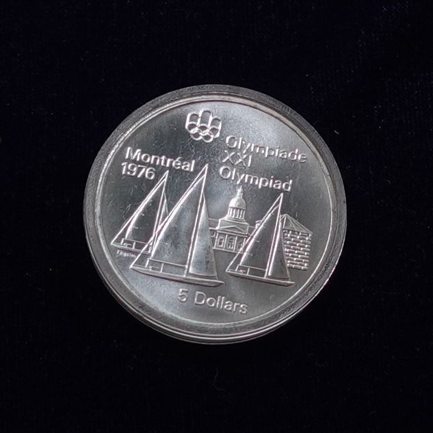 Canada 5 Dollars .925 Silver Coin Montreal 1976 Olympics Sailing