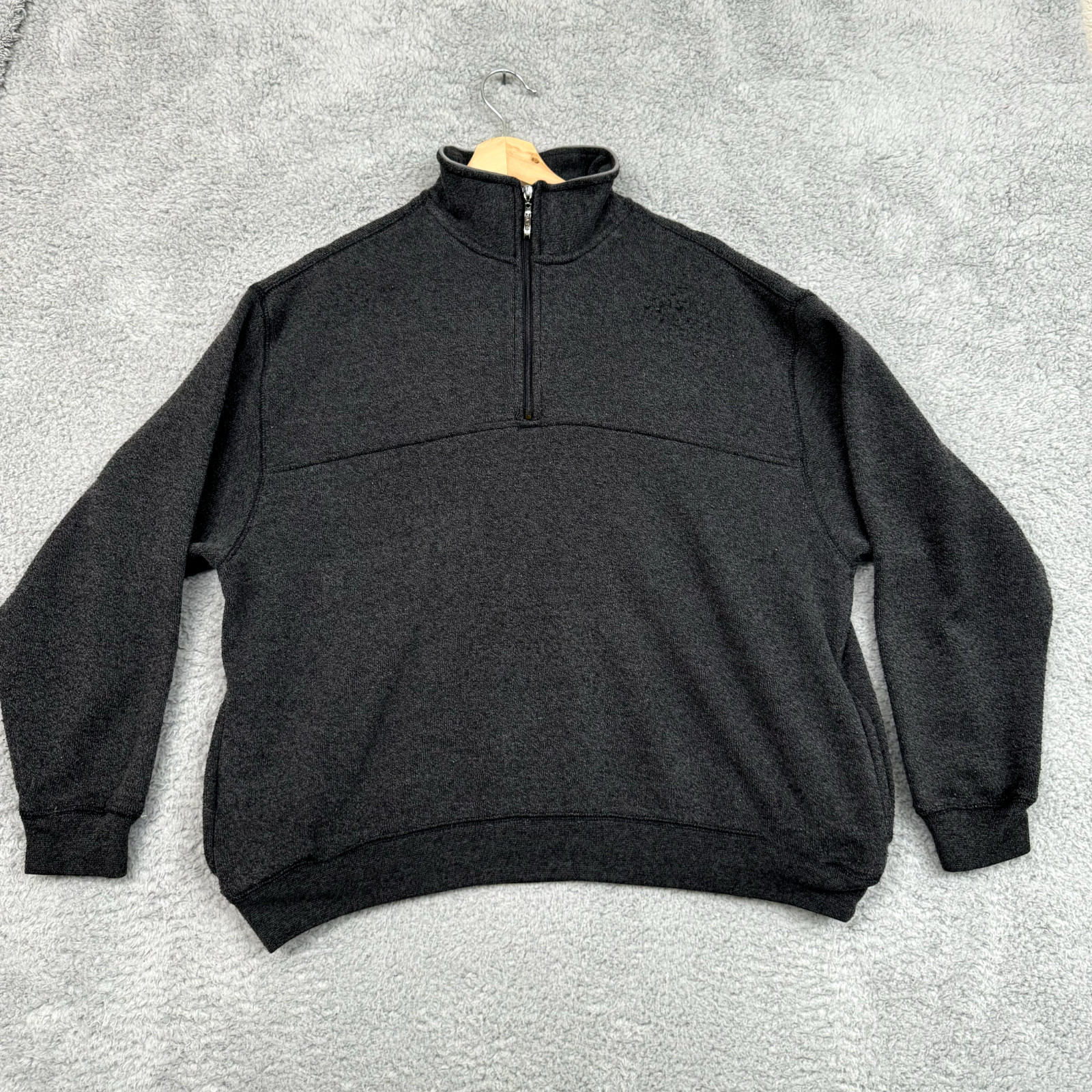 PGA Tour Sweater Large Gray 1/4 Zip Pullover Golf Performance Dadcore Outdoor