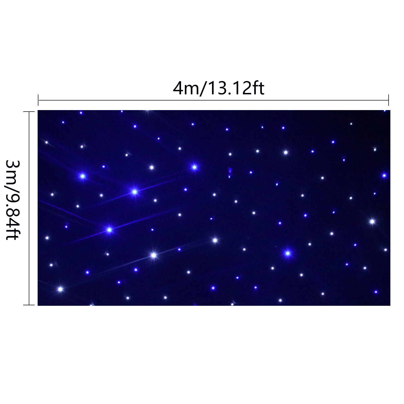 LED Star Stage Backdrop Curtain White & Blue Starlight Sky Background w/ Remote