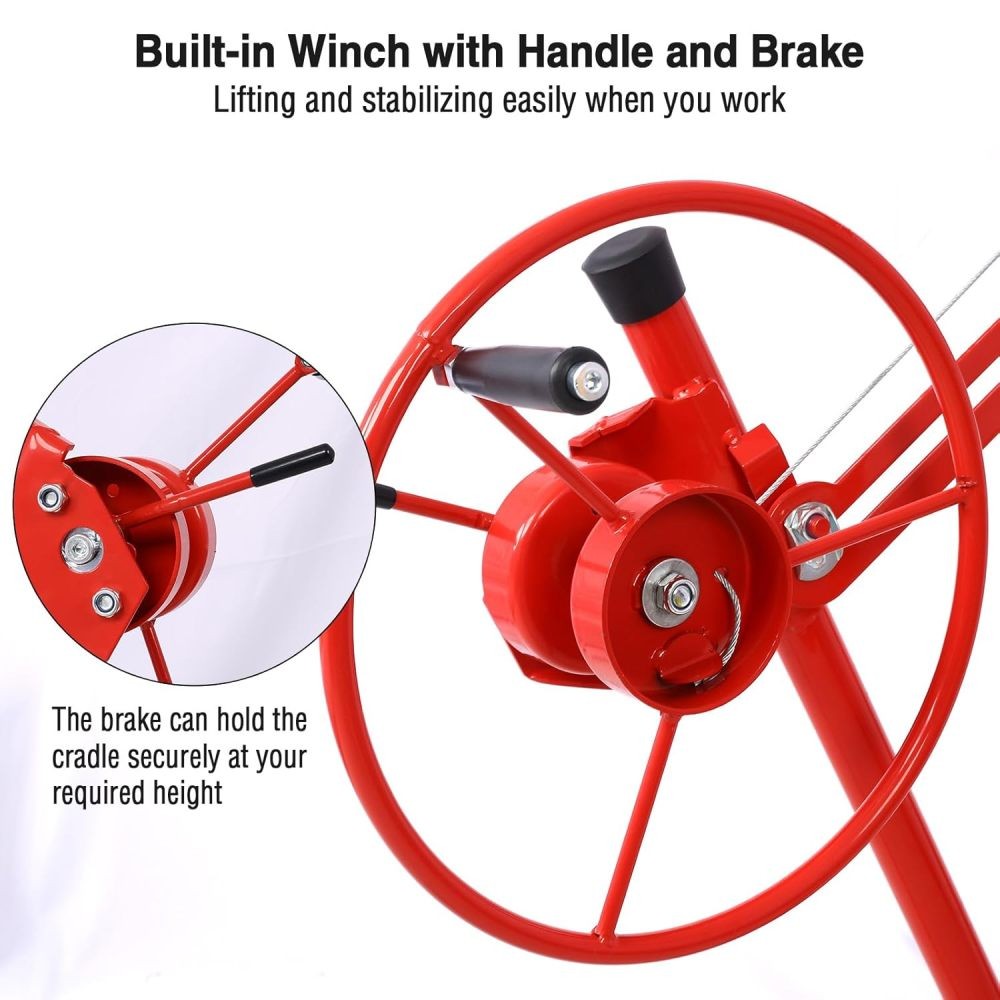 11ft Drywall Lift 150Lbs Panel Jack Telescopic Arm Sheetrock Hoist With Wheels
