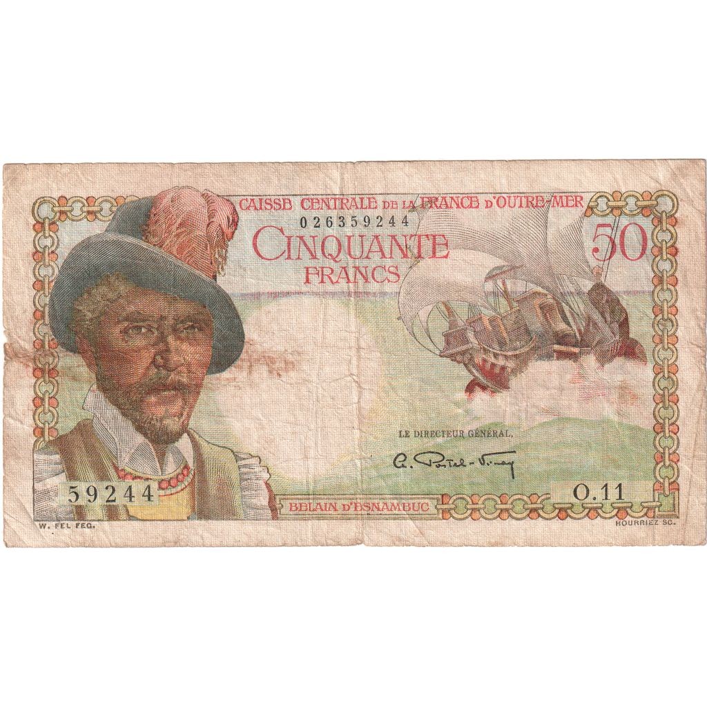 [#377523] French Equatorial Africa, 50 Francs, Undated (1947), VF