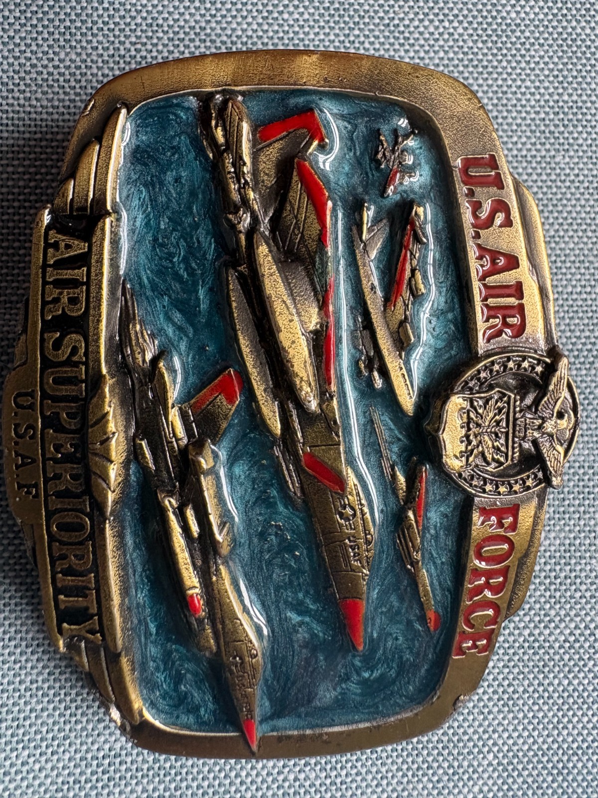 U.S. Air Force Air Superiority U.S.A.F. Belt Buckle 1983 Vintage #1073
