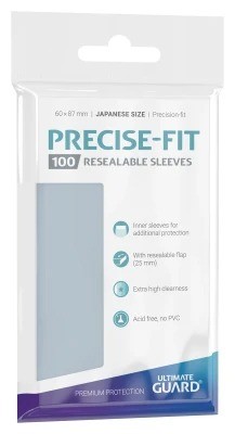 Ultimate Guard Precise-Fit Sleeves: Resealable Japanese Size Clear (100)