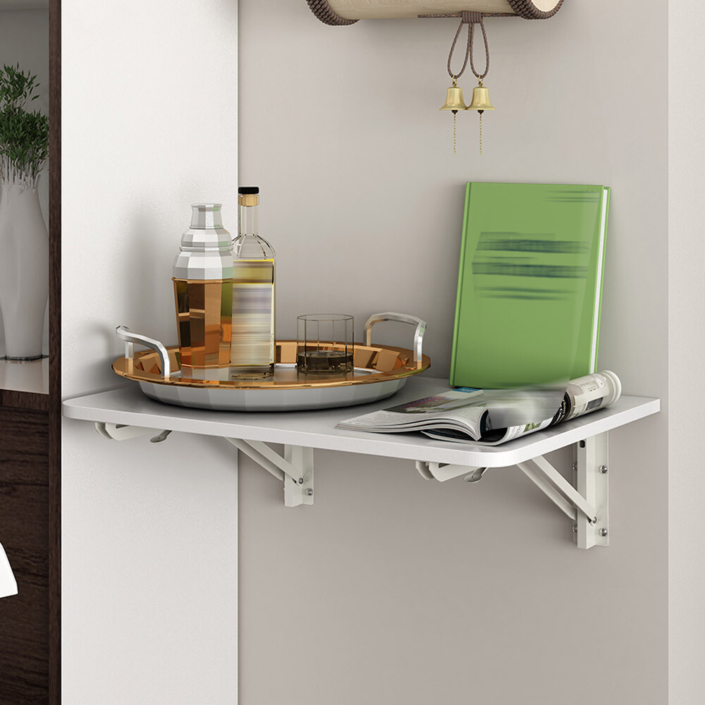 Wall Mounted Table Folding 60x40cm Floating Laptop Desk Fold-Down Work