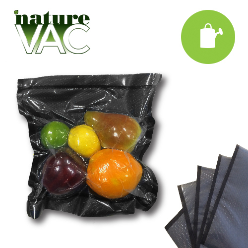 NatureVac 11"x24" PreCut Vacuum Seal Bags (BLK / CLR) 50pack SAVE $ W/ BAY HYDRO