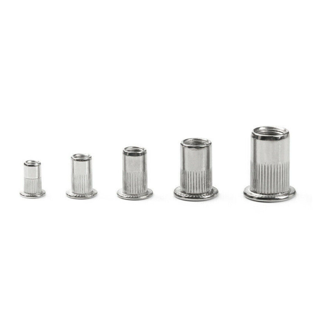 RIVET NUT Flat Head Threaded Insert Aluminum Rivet Nut Rivnut Nutsert Kit 150pcs