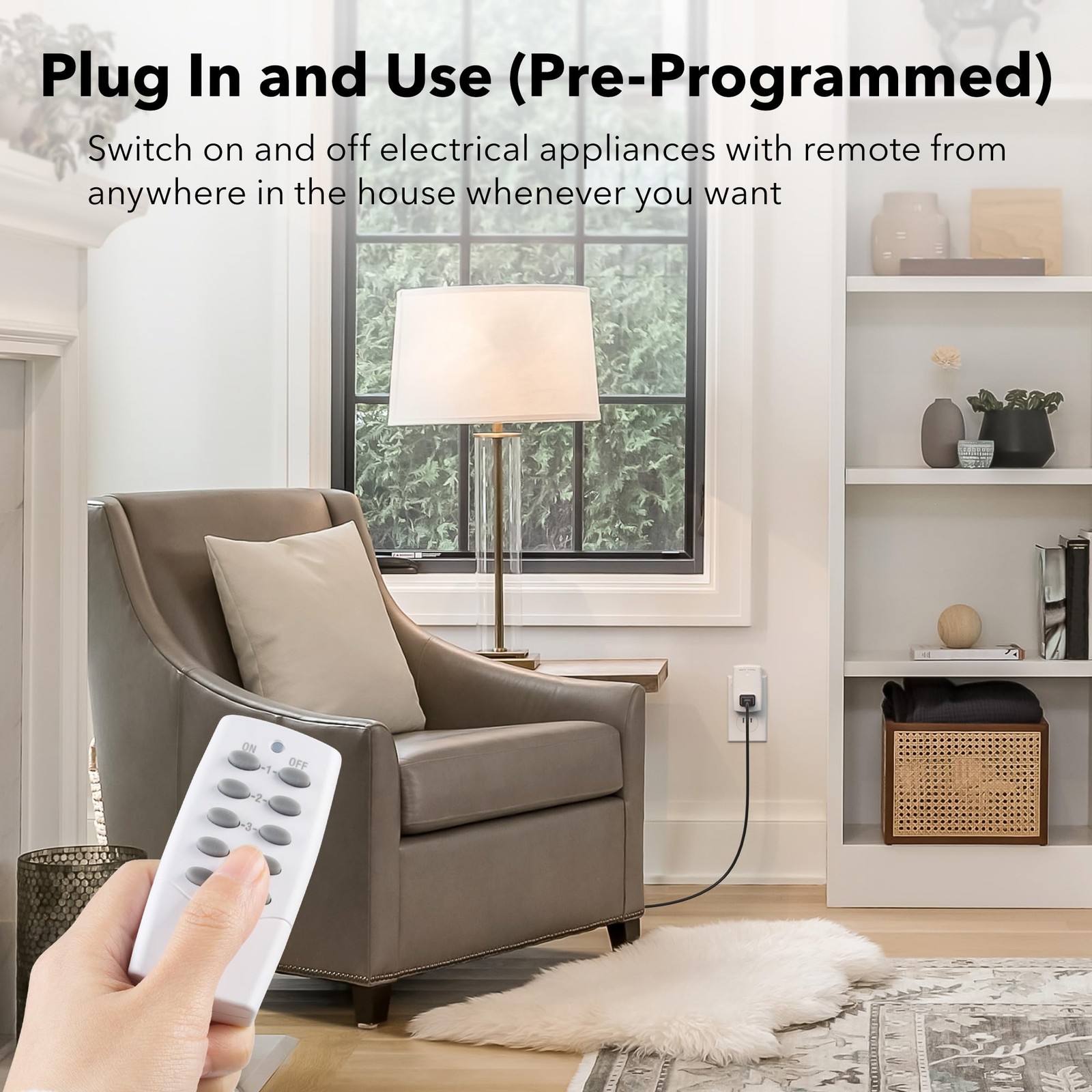 BN LINK Wireless Remote Control Outlet Kit 2 Remotes 5 Outlets White 100ft Range