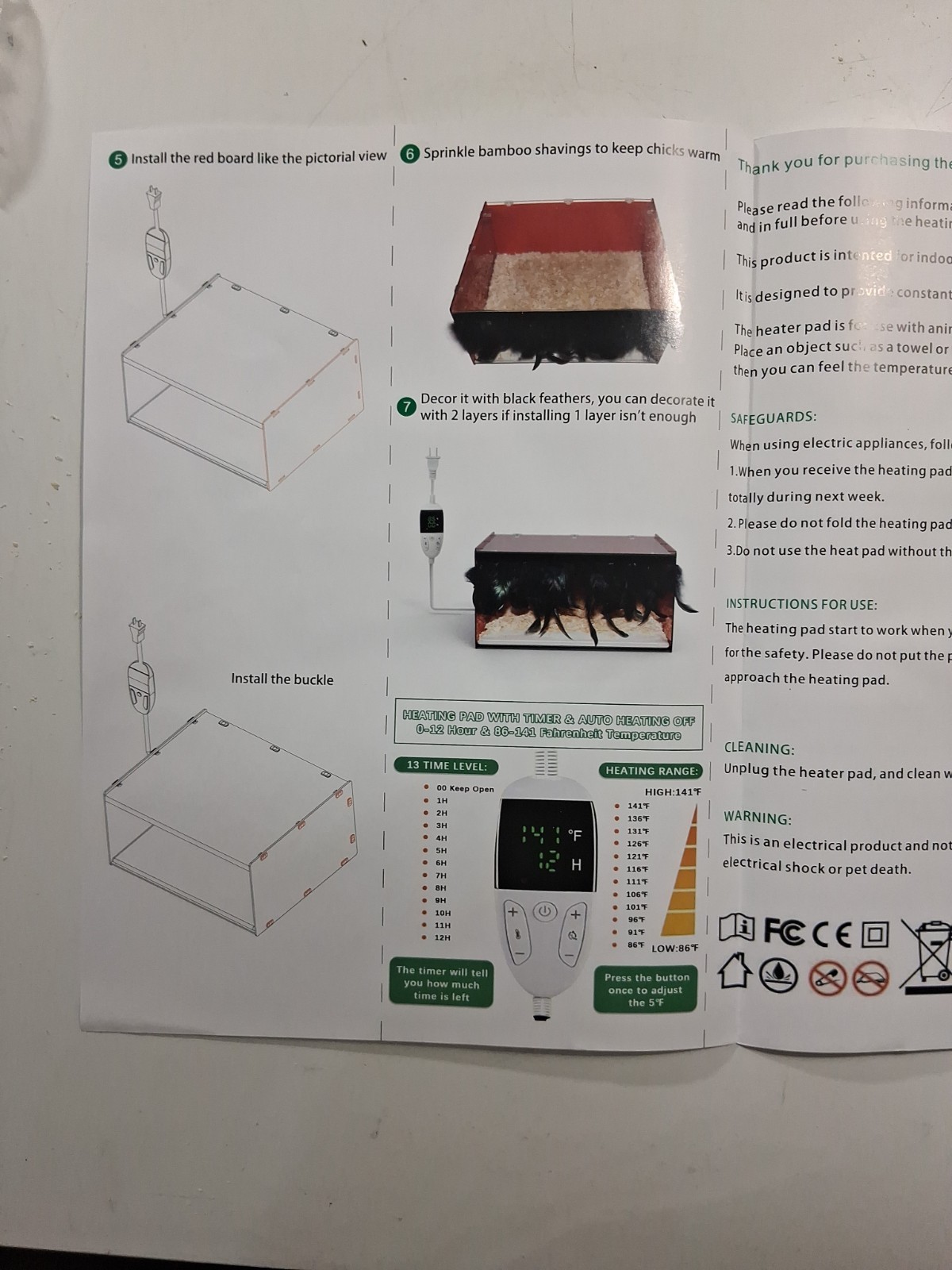 Chicken Brooder Box for Chicks, Revamped Chick Brooder Heater with Adjustable Te