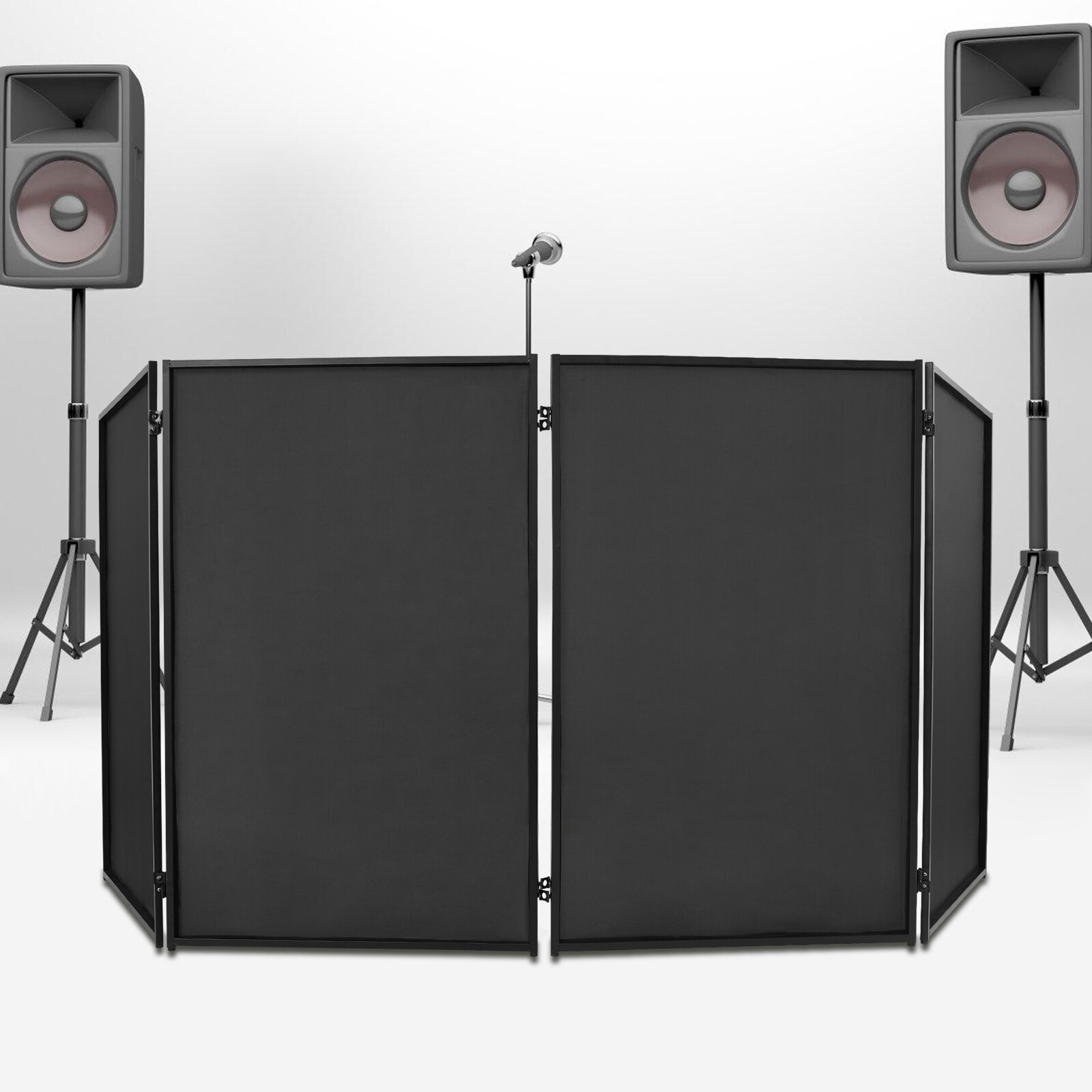 DJ Event Facade Portable Foldable 4-Panel Light Metal Frame Booth With Carry Bag