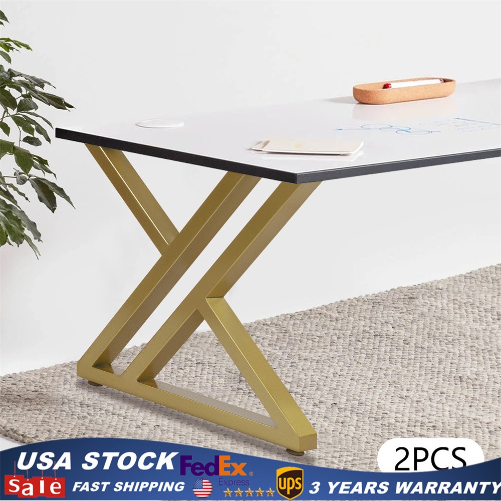 2Pcs 16" Table Legs Modern Metal Bench Legs Table Base With 4 Floor Protectors