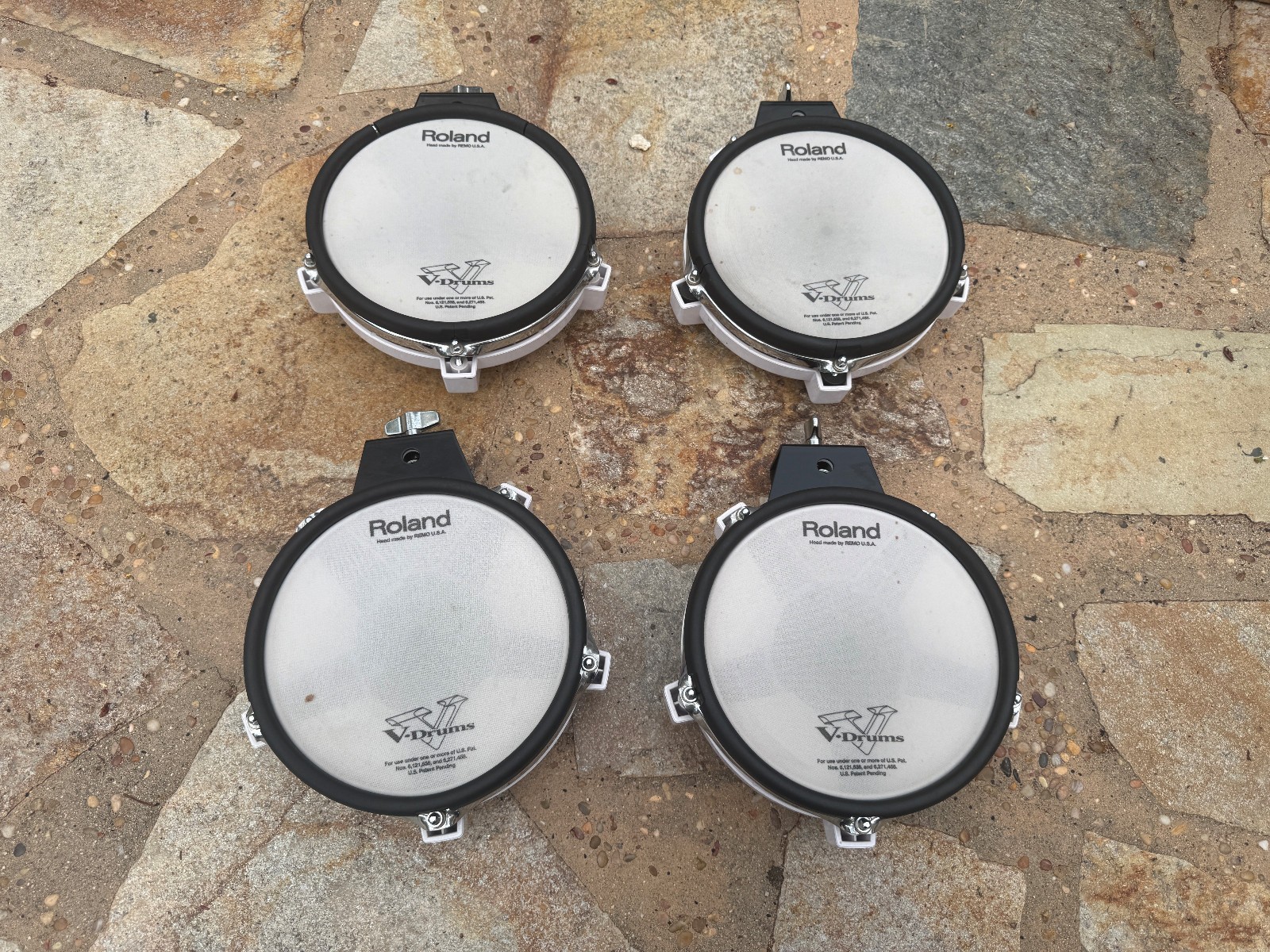 4 PACK 3x Roland pd-80 Single trigger 8" tom pads + 1x pd-80r dual trigger snare