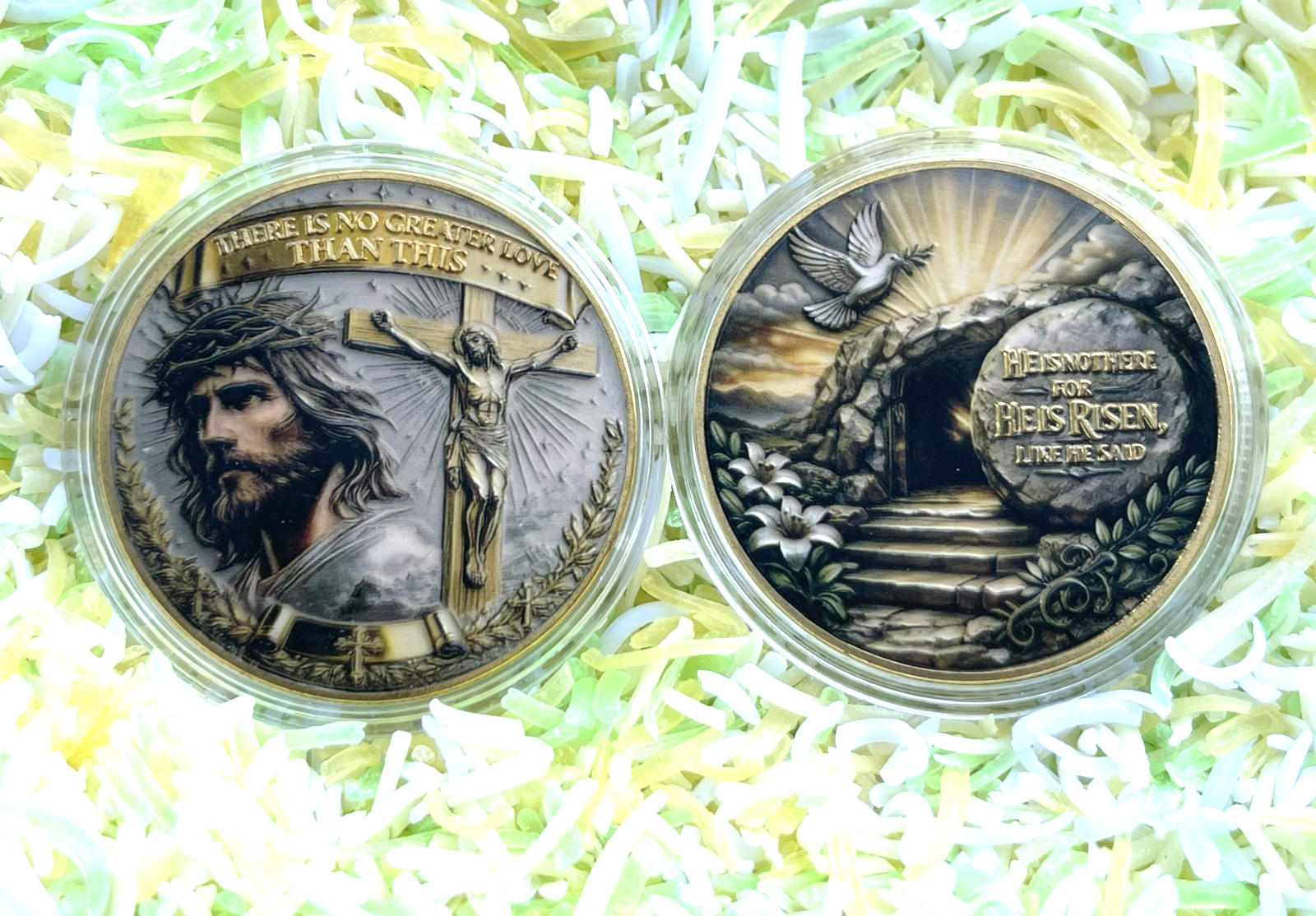 He Is Risen Challenge Coin, Jesus Resurrection Christian Faith Gift