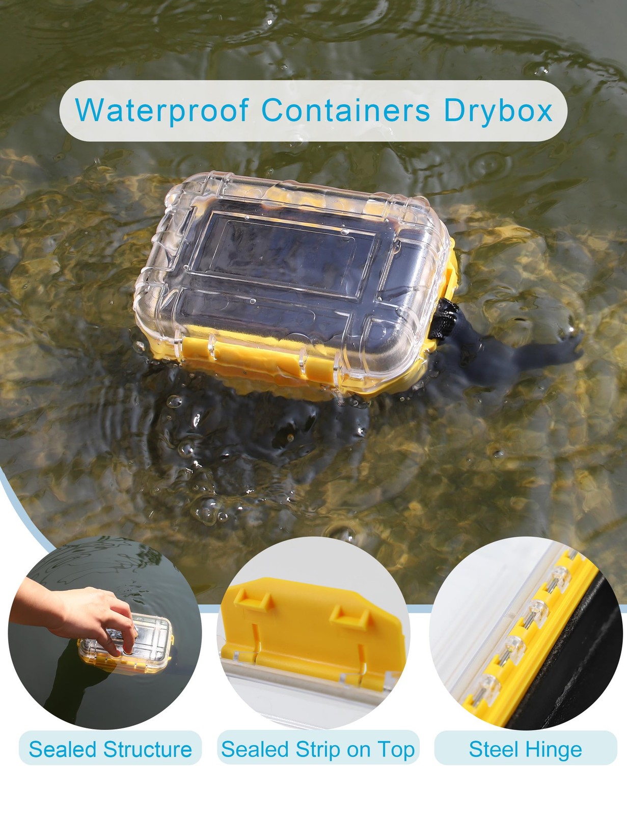 Waterproof Box Small Dry Box Mini Waterproof Container Watertight Storage Case W