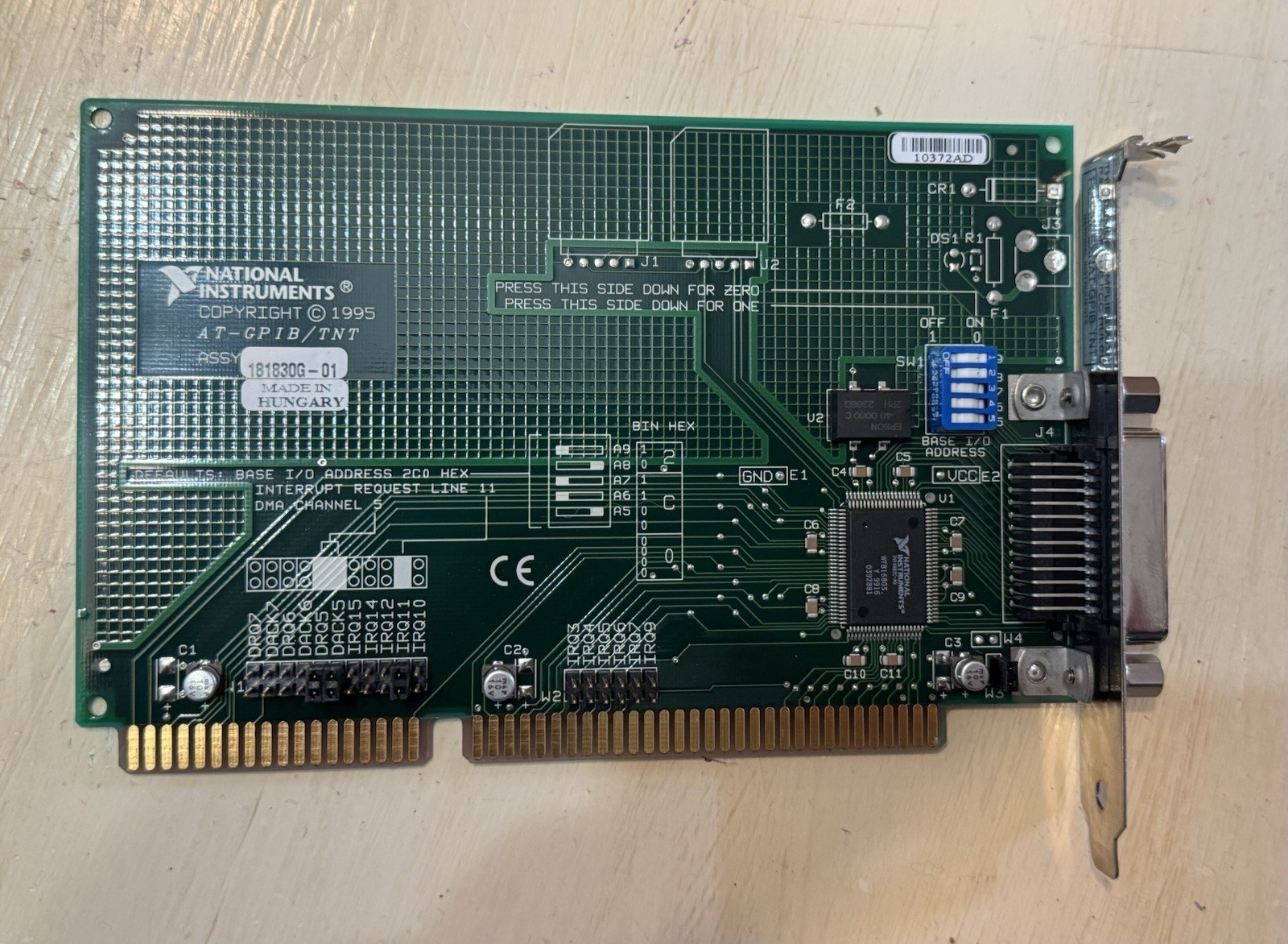 National Instruments 181830G-01 AT-GPIB/TNT Interface PCI Card 1995
