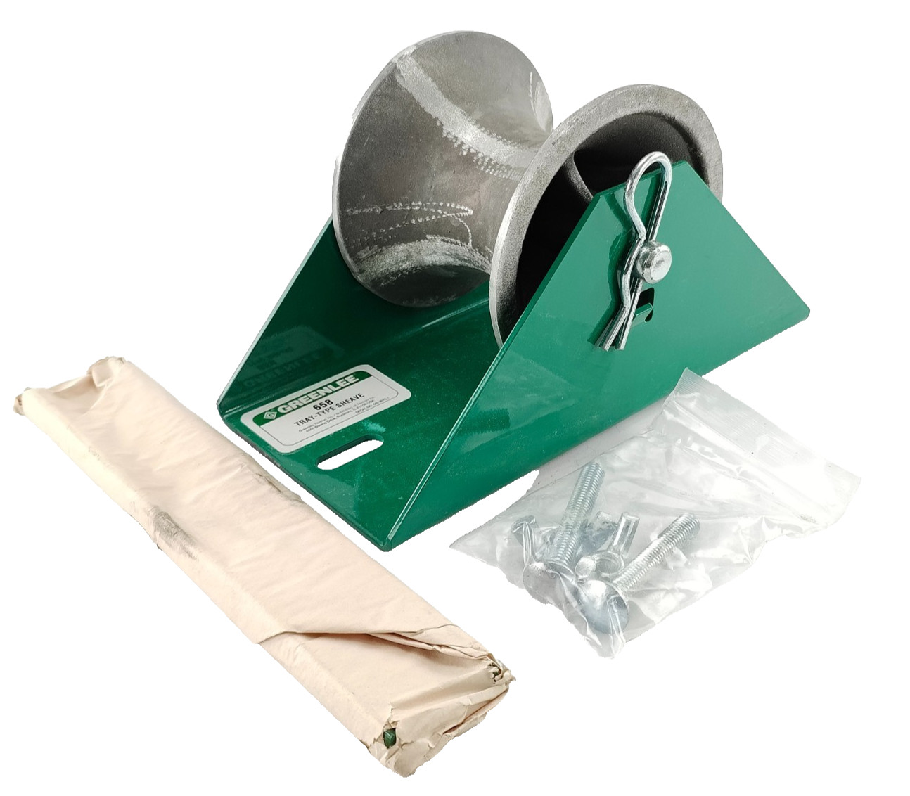 Greenlee 658 12"x5" Aluminum Alloy Tray-Type Sheave w/ Self Lubricating Bearings