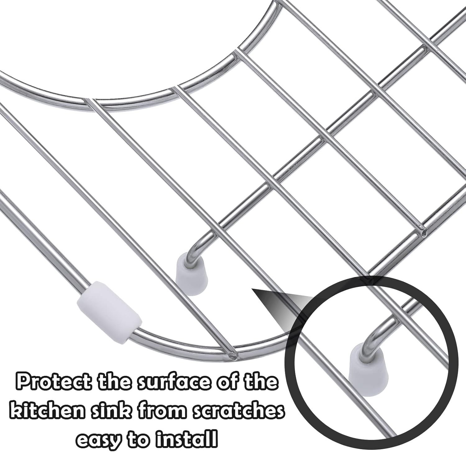 60 Pieces Rubber Feet Grid Sink Protector Rubber Grid Kitchen Sink Wire
