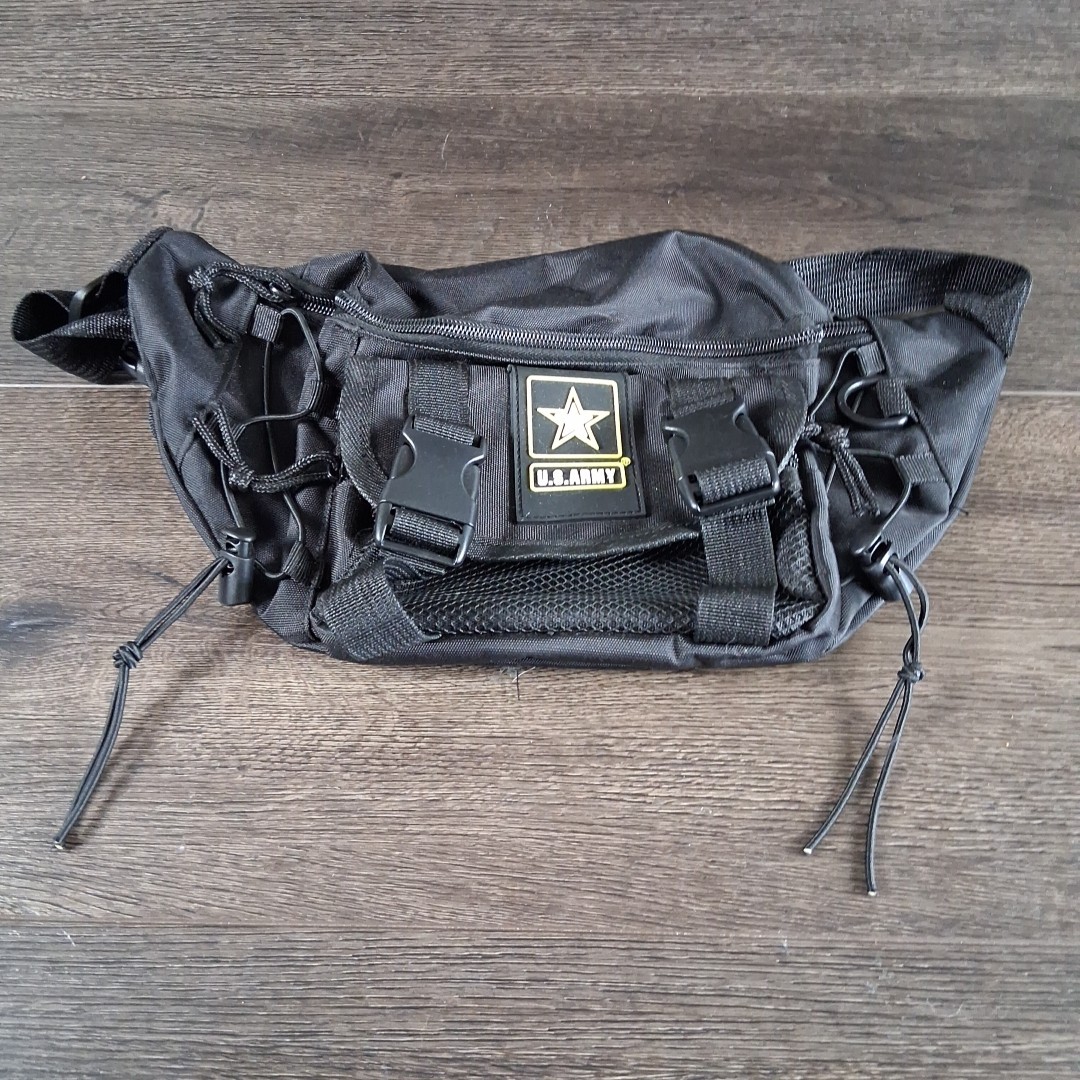 US Army Fanny Pack Black Multi Compartments