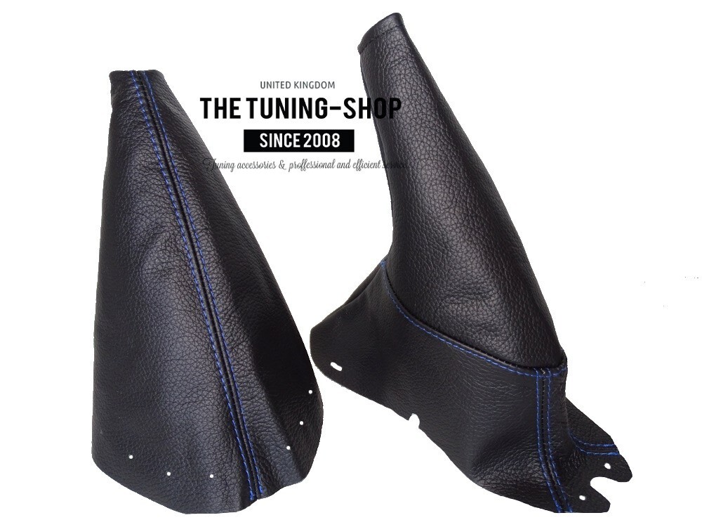 Shift Ebrake Boot For FORD MUSTANG 1994-1998 Leather Blue Stitch