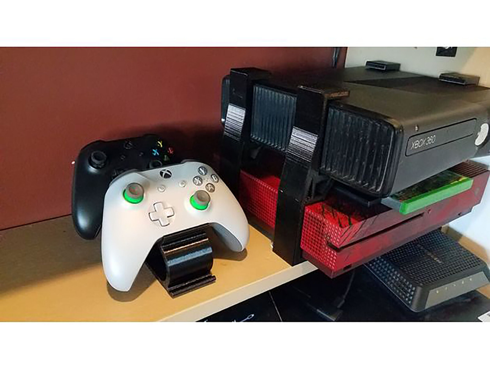 Microsoft Xbox One S and Xbox 360 Console Riser Stackable Systems Organizer Case