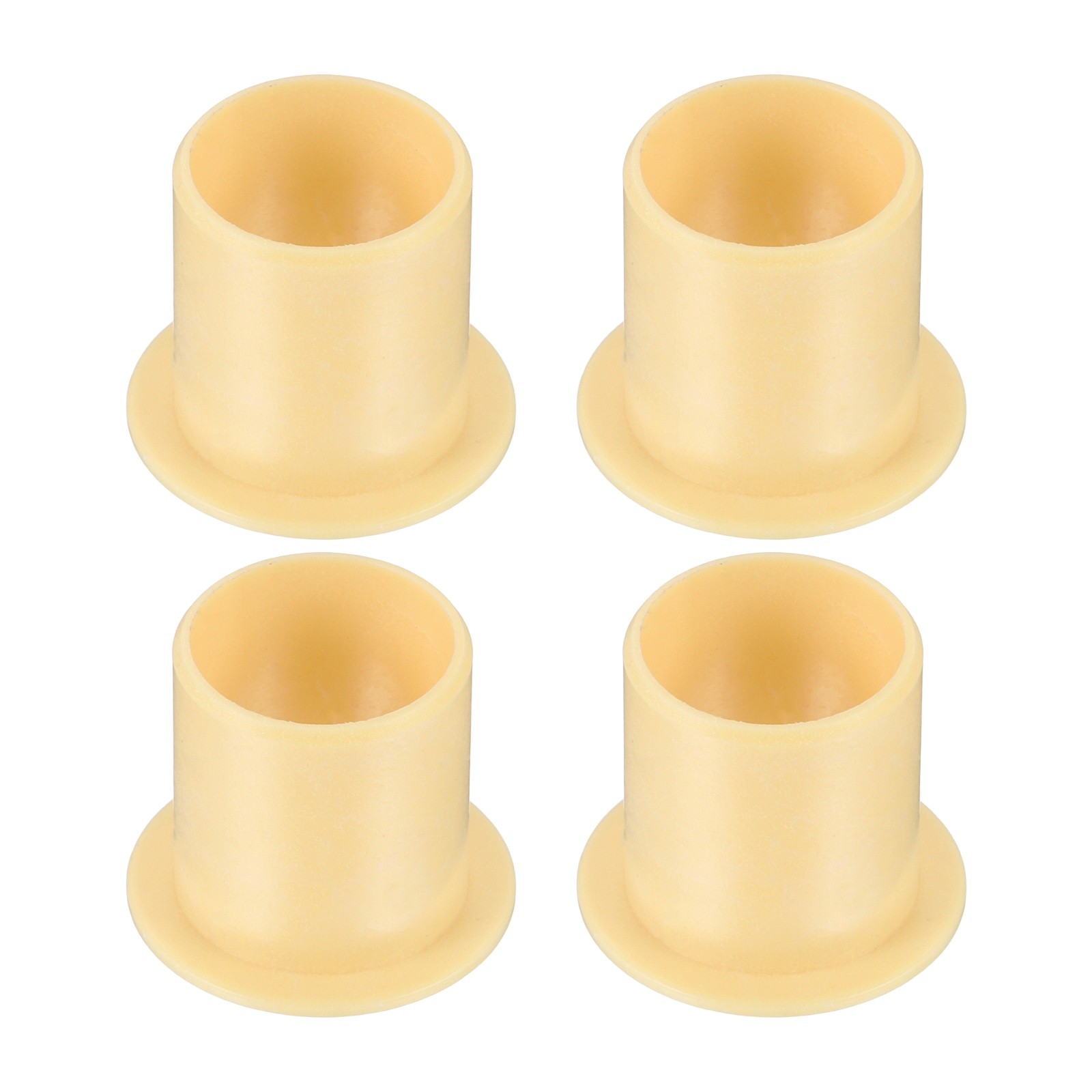 4Pcs Flanged Sleeve Bearing, ID 15mm x OD 17mm x Length 19mm POM Bushing, Yellow