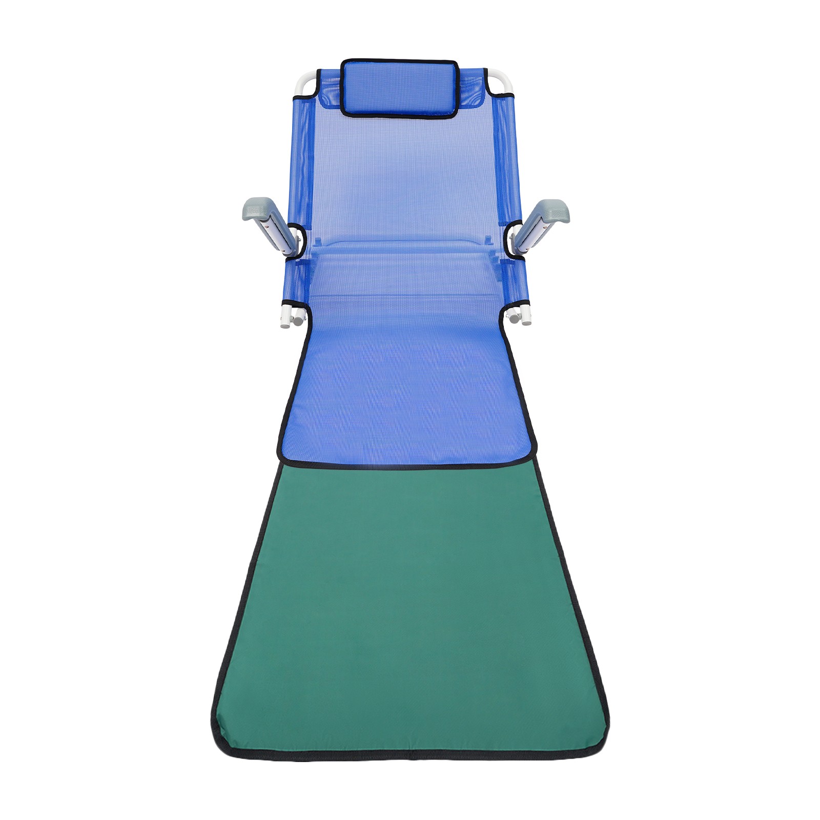 Adjustable Foldable Bed Backrest With Armrests Sit-Up Support Blue