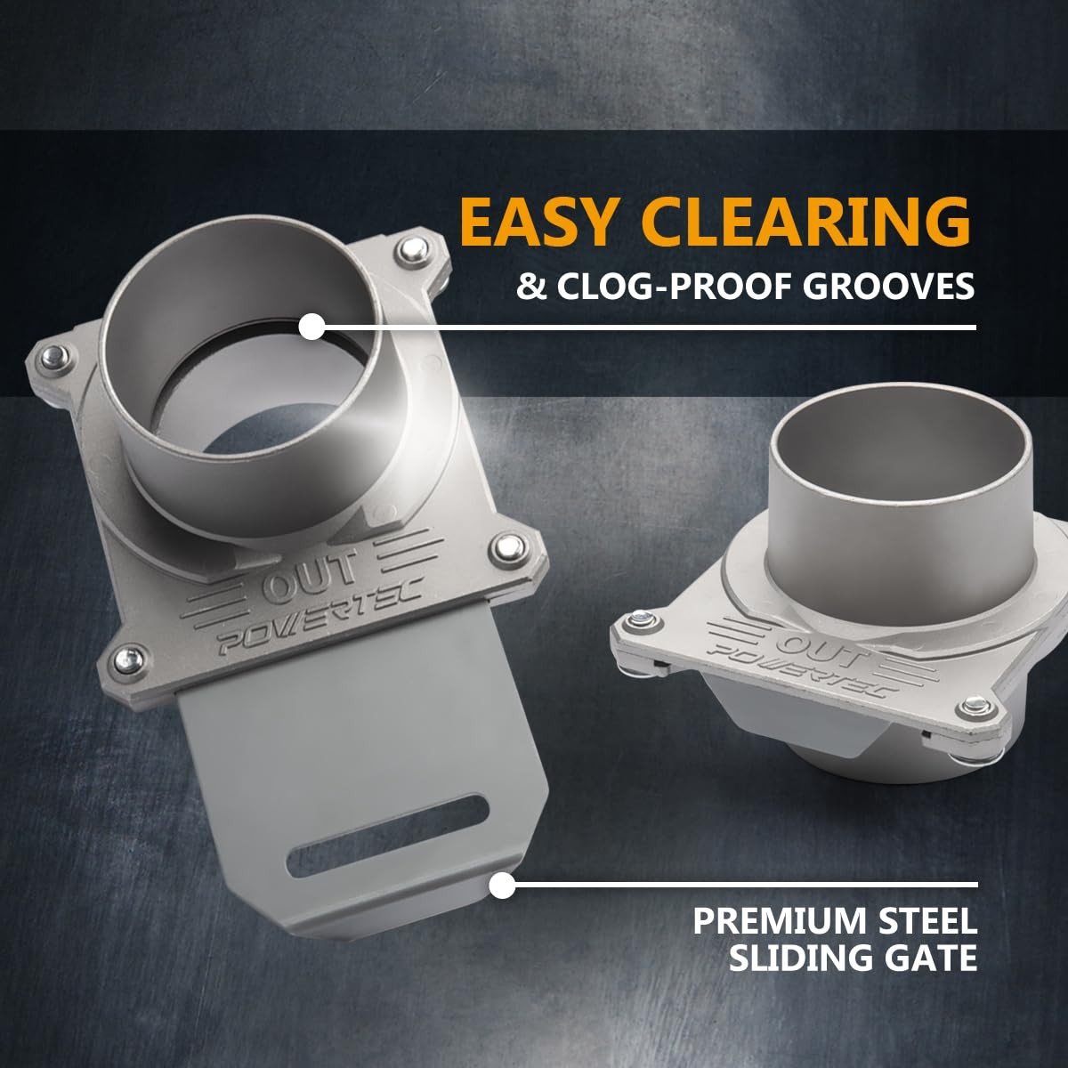 70325-P3 Aluminum Blast Gate 2-1/2 Inch, w/Anti Clog and Leak Seal for Dust C...