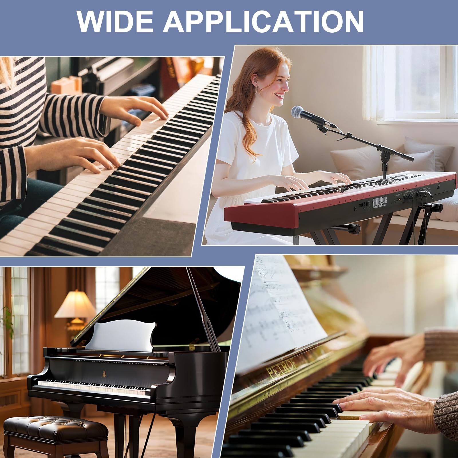 TIPTAP Removable Piano Key Stickers for 88 Full Size, Cuttable Note White