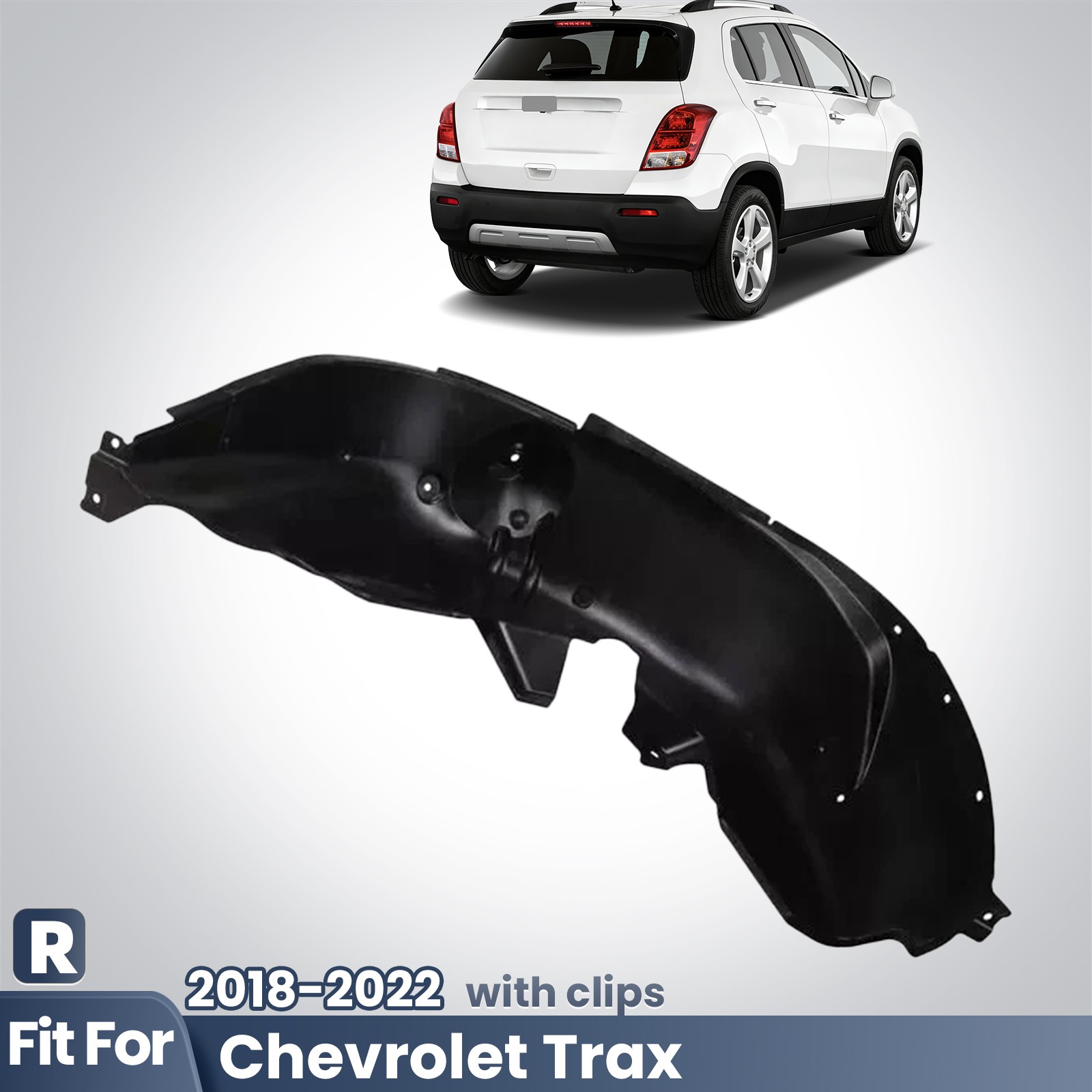 Rear Fender Liner Inner Panel For 2018-2022 Chevrolet Trax Right W/Clip 42769599