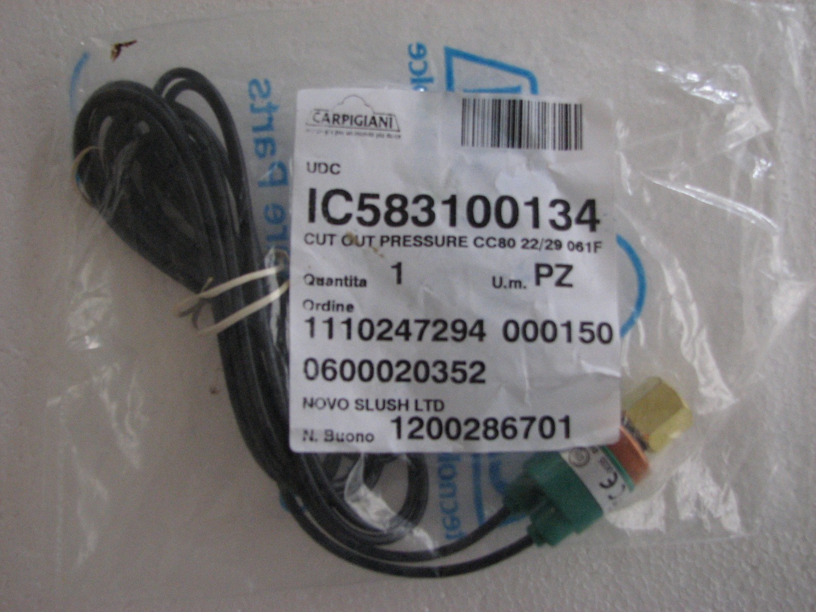 CUT OUTE PRESSURE SWITCH CC80 22/29