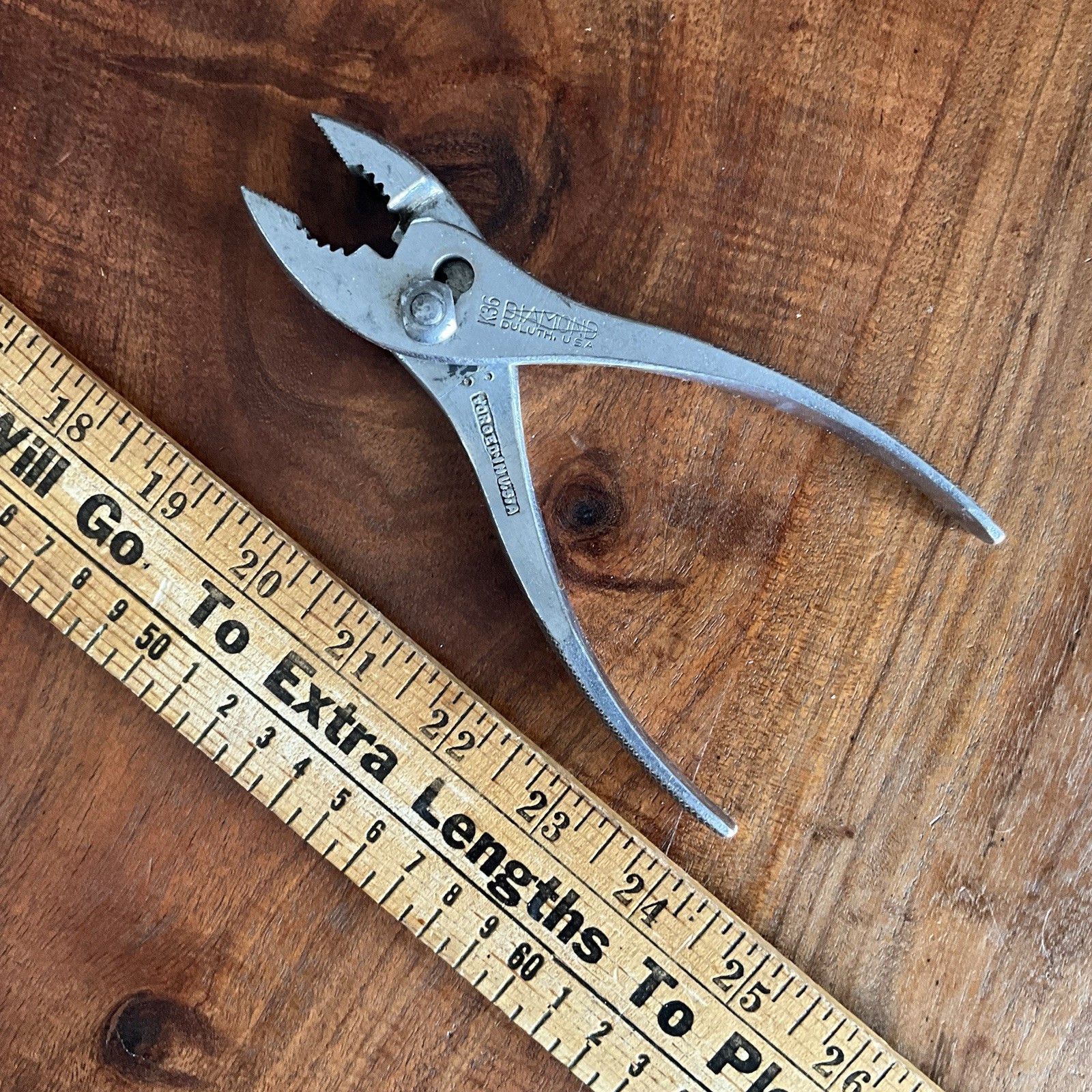 Diamond K36 Duluth 7" Slip Joint Pliers USA silver