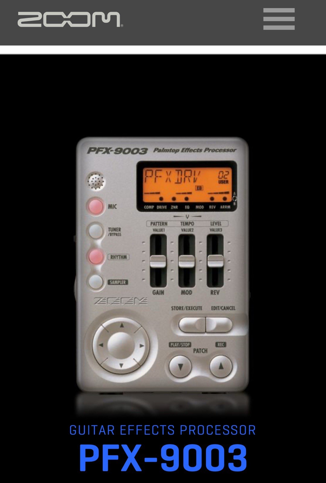 ZOOM PFX-9003 GuitarMulti Effect ProcessorHandheld Mini