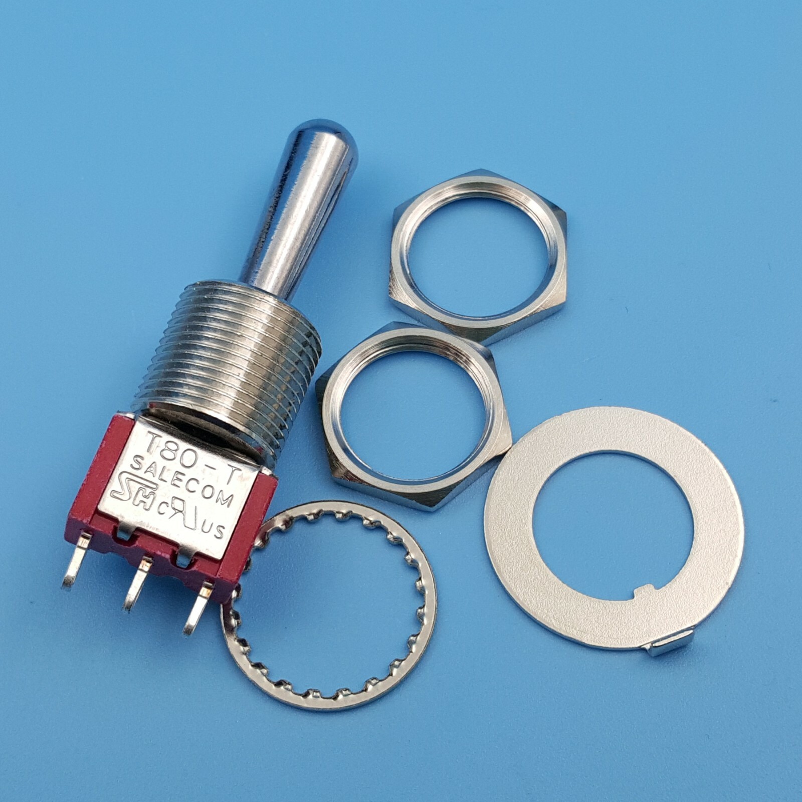 5Pcs SH T8014-Z1 3Pin 3-Gears ON-OFF-ON SPDT Large Handle Mini Toggle Switch