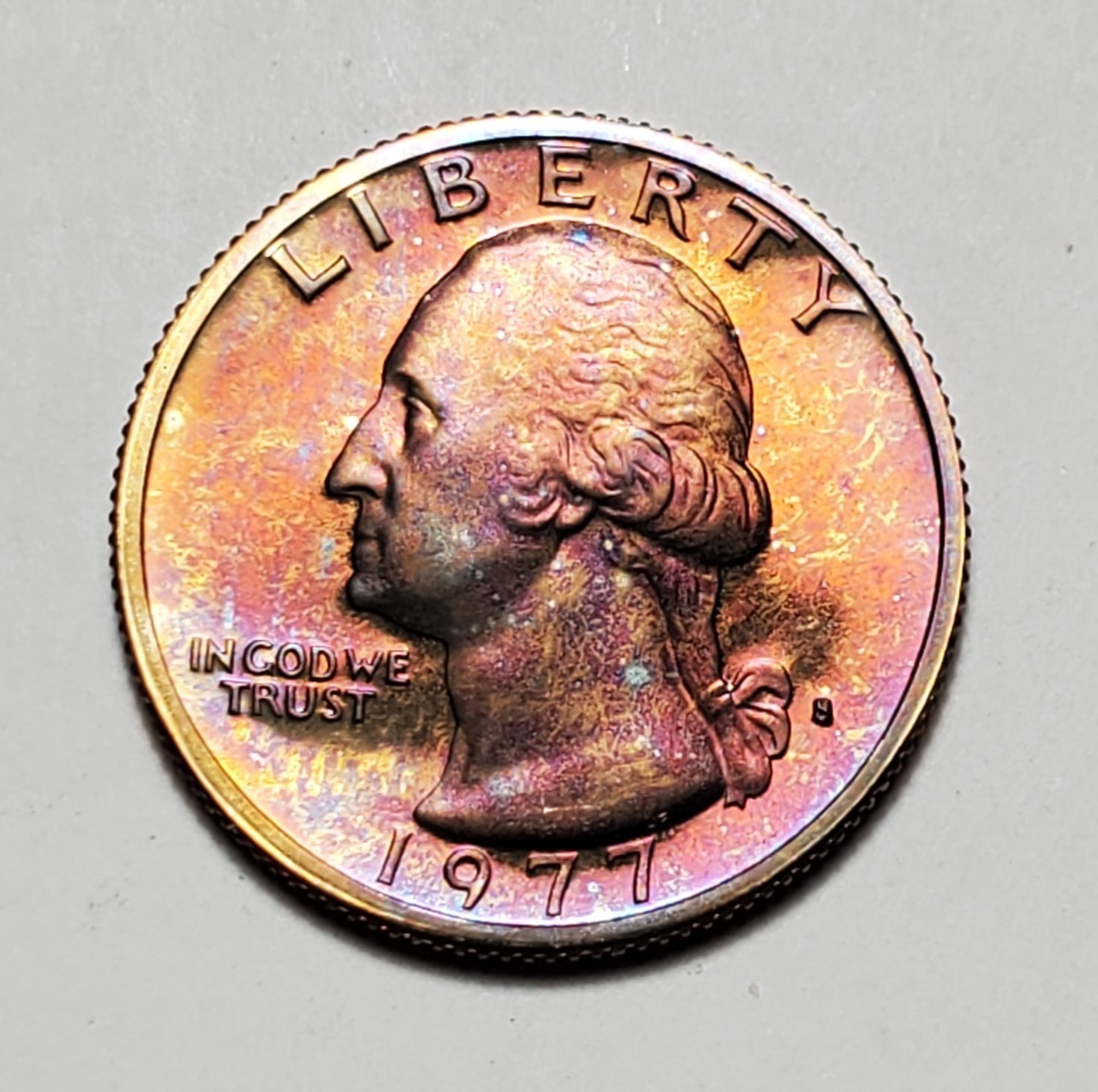 TONED 1977 S WASHINGTON QUARTER PROOF UNC #C9559