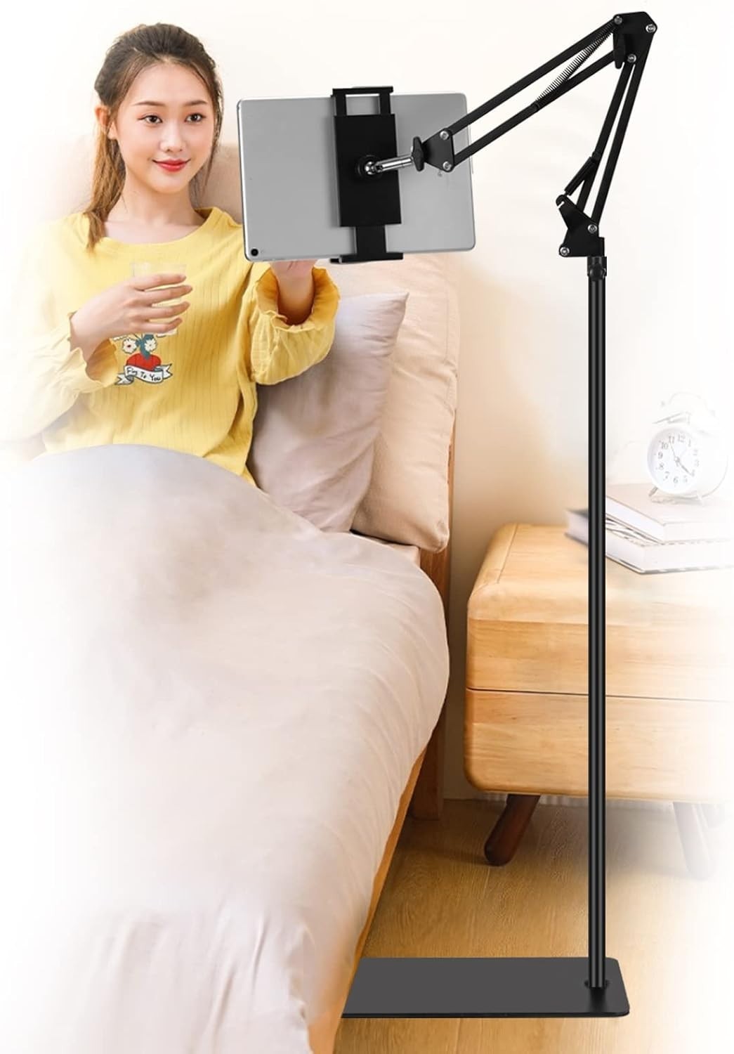 Tablet Floor Stand, Adjustable Universal 360-degree Rotatable Metal Tablet Ho...