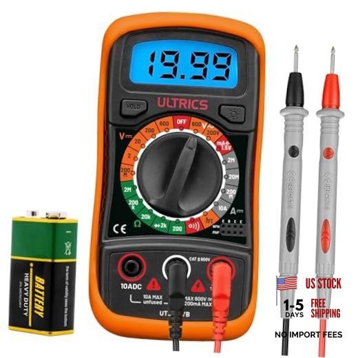 Digital Multimeter Tester by ULTRICS, 2000 Counts Volt Meter and Voltage