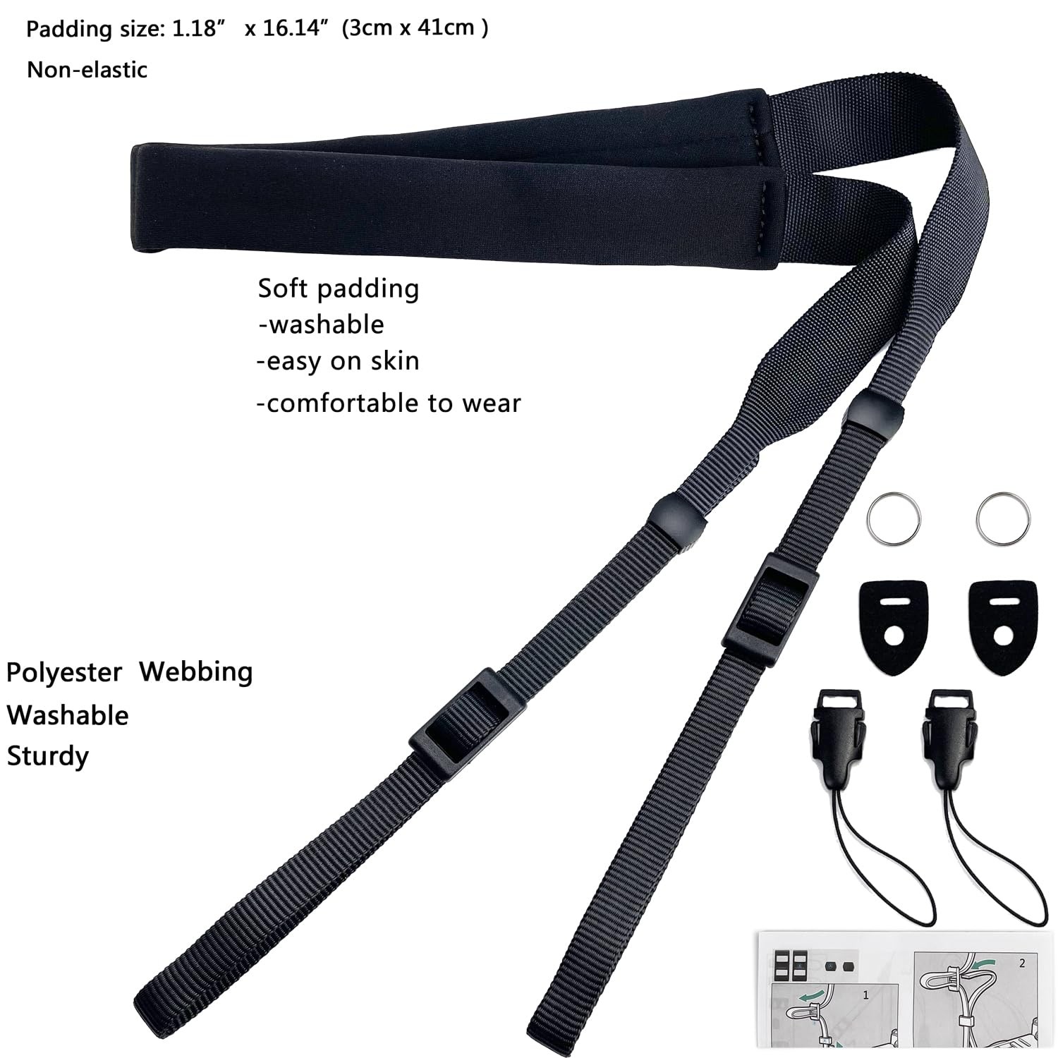Camera Neck Strap Thin,Binocular Strap with Neoprene Padding,Camera Lanyard,D...