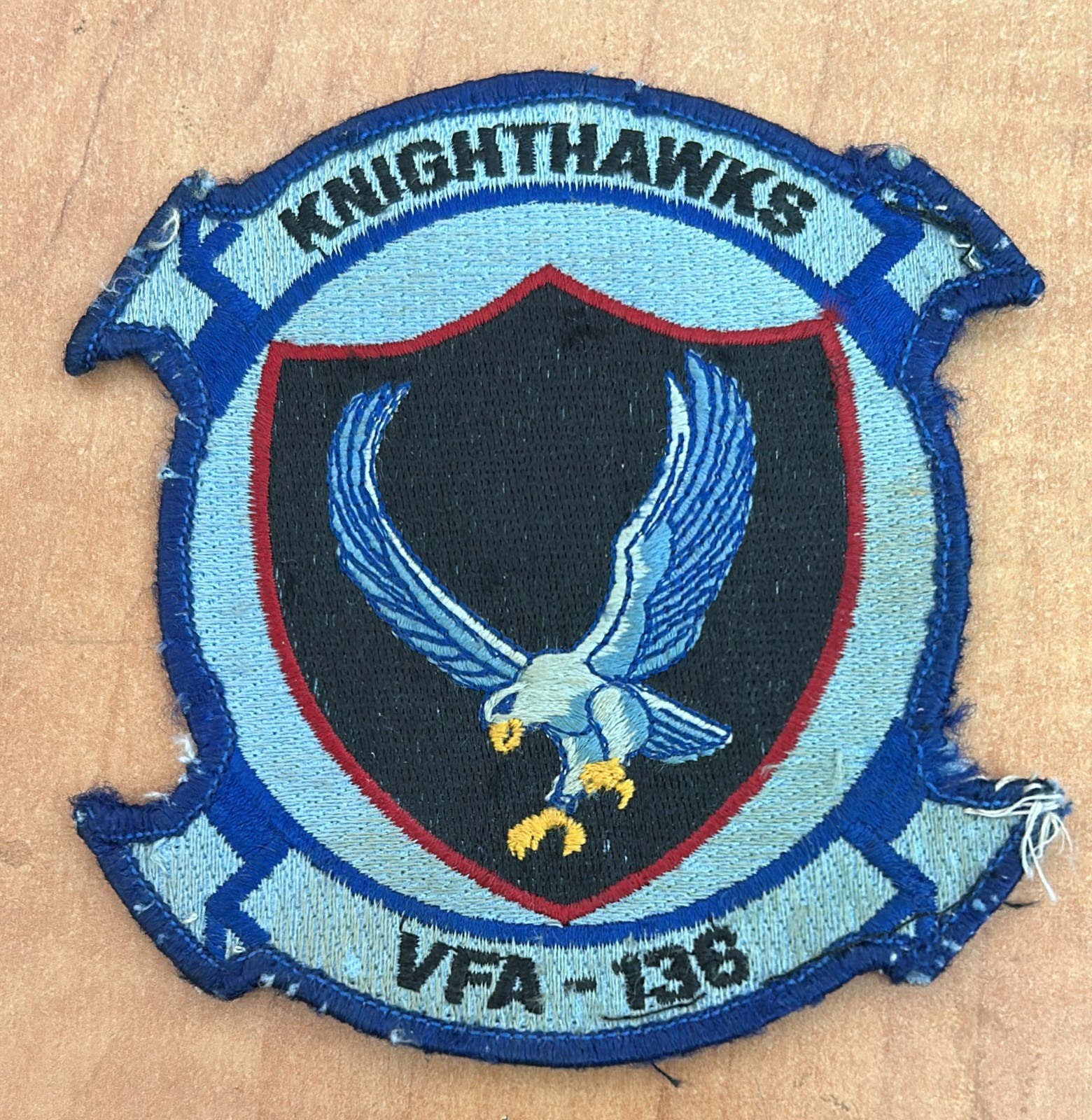 Vintage US Navy VFA-136 Knighthawks Patch F/A-18 Fighter Squadron