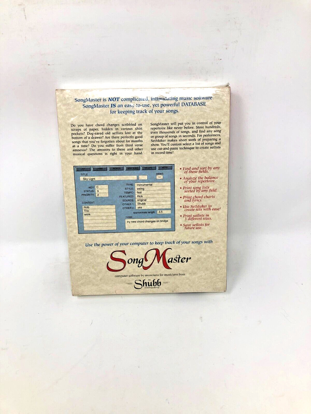 Song Master Version 2.1 For Macintosh