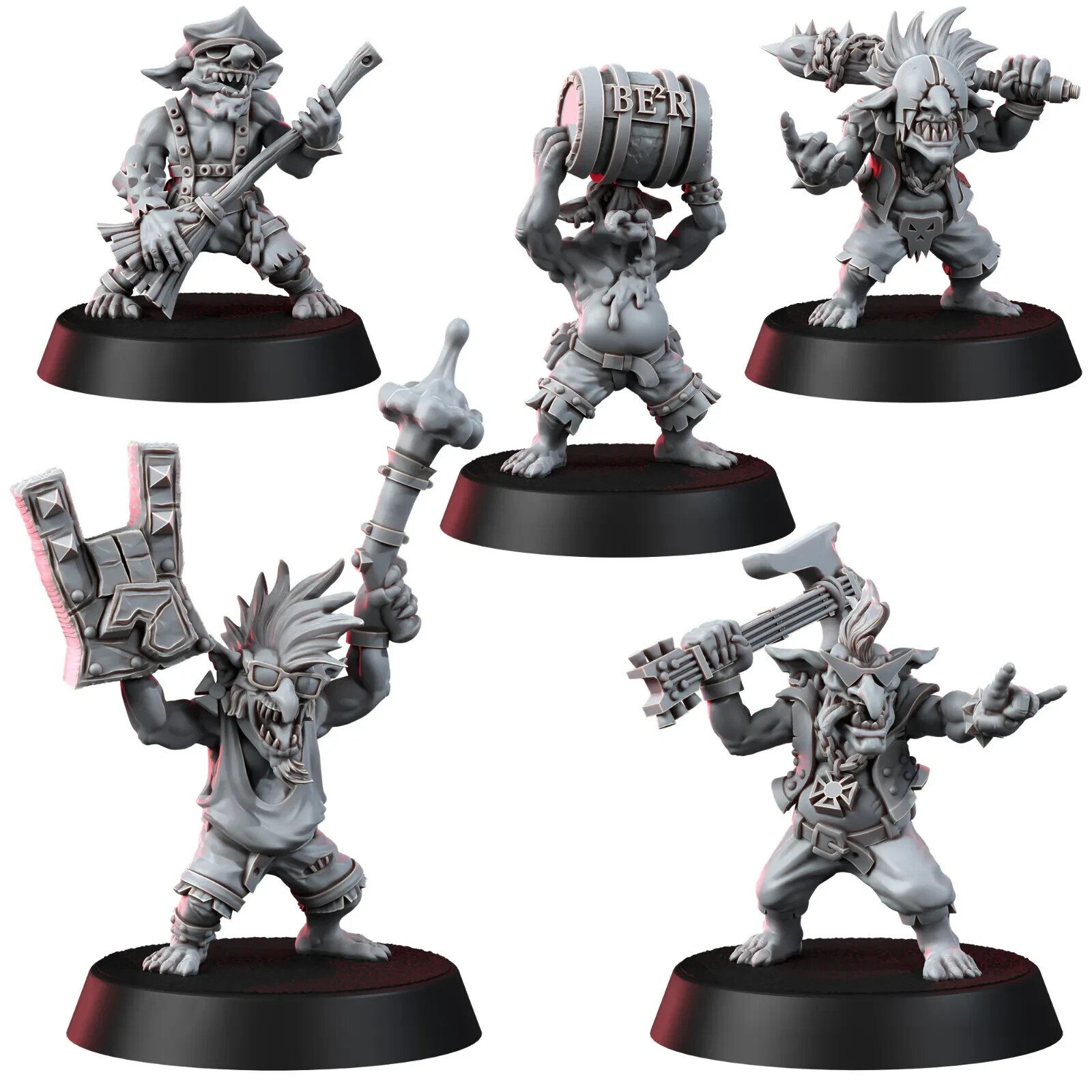 Wargame Exclusive Ork Goblin Rock Fans 01 (5U) 28mm Fantasy Foodball
