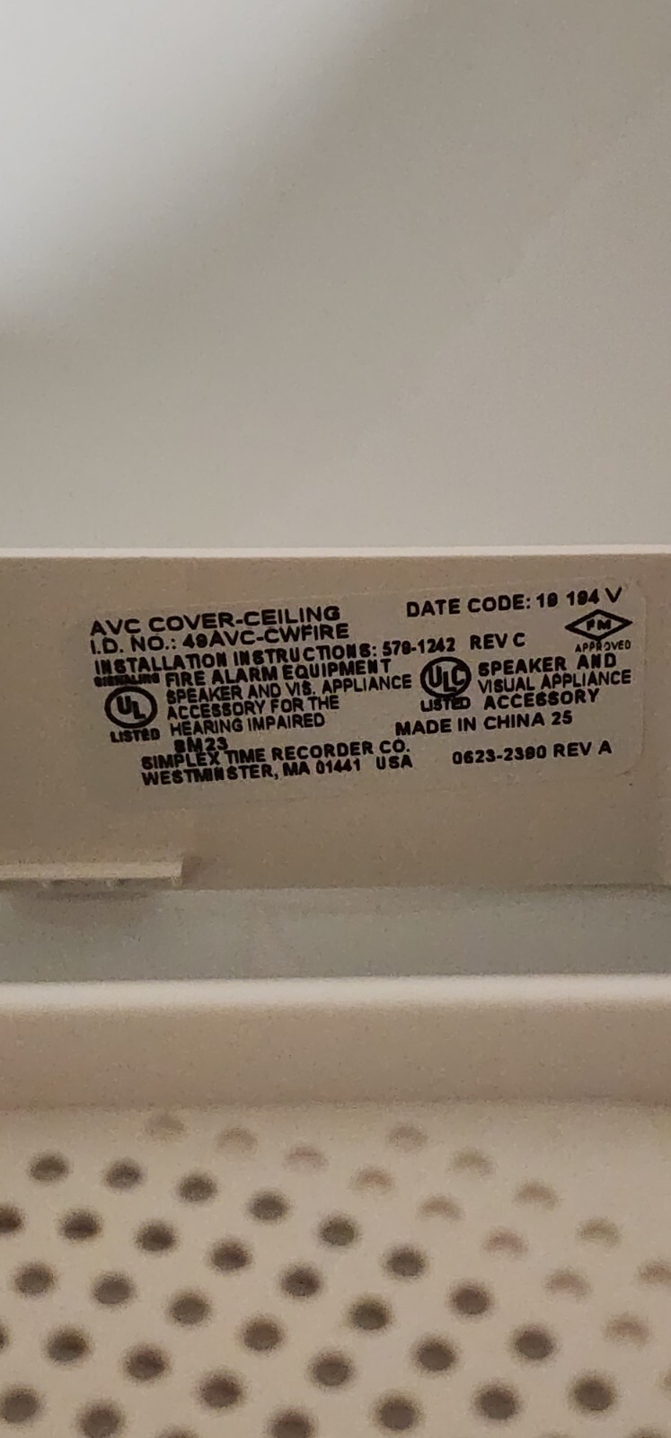 Simplex 49AVC-CWFIRE | Same Day Shipping