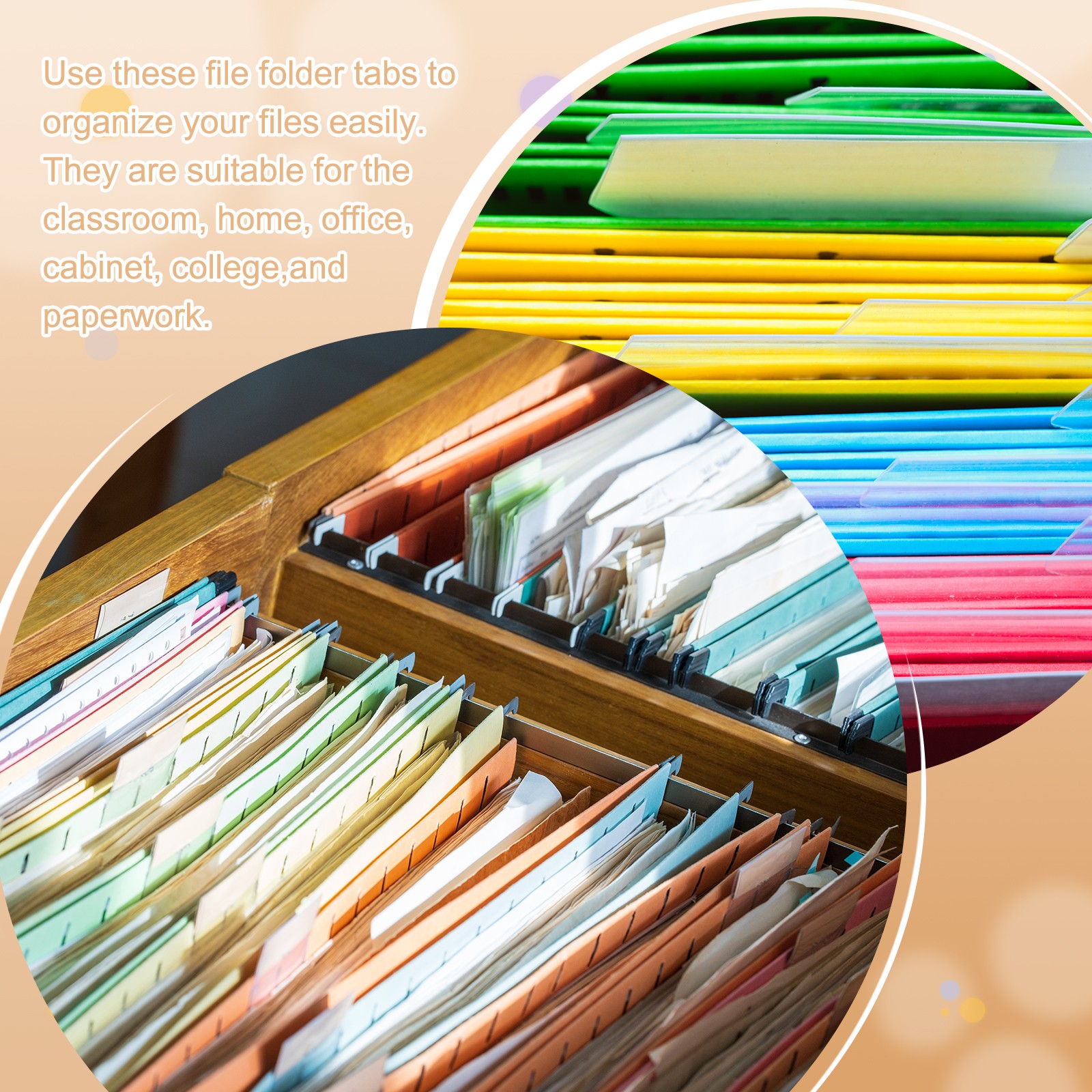 3" File Folder Labels 24Pcs, File Folder Tabs with Inserts Labels Blue Slot