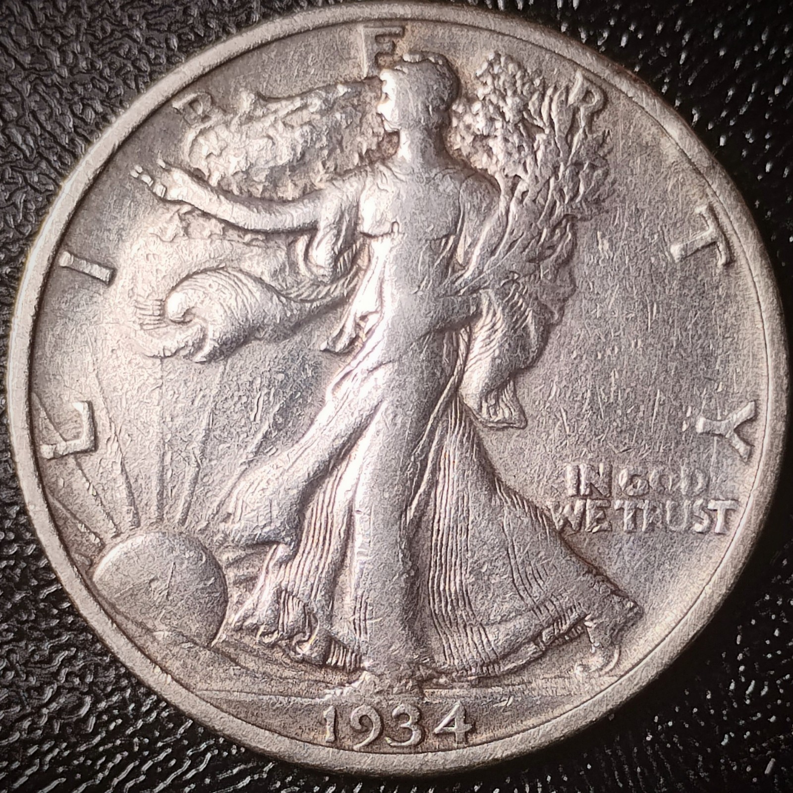 1934 S Walking Liberty Half Dollar - VF, Cleaned - 90% Silver 50C
