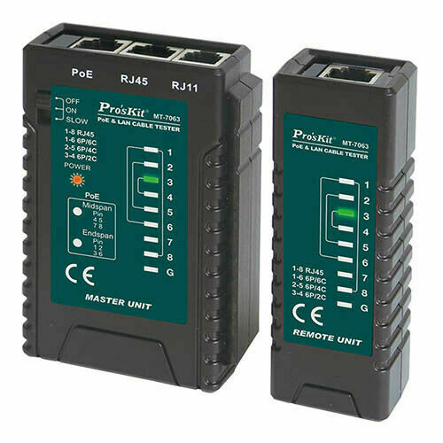 Pro'sKit   MT-7063  PoE and LAN Cable Tester RJ11 RJ12 RJ45