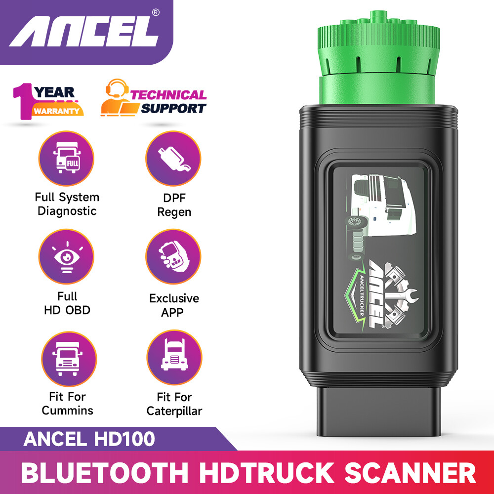 ANCEL HD100Heavy Duty Truck Scanner Diagnostic Tool DPF Regen for Cummins Paccar