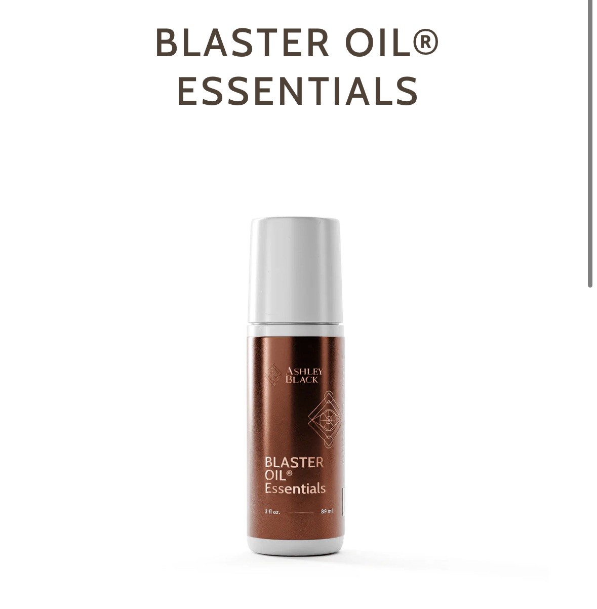 Brand New Ashley Black Fasciology Blaster Oil BlasterOil 3 Oz New  ROLL-ON
