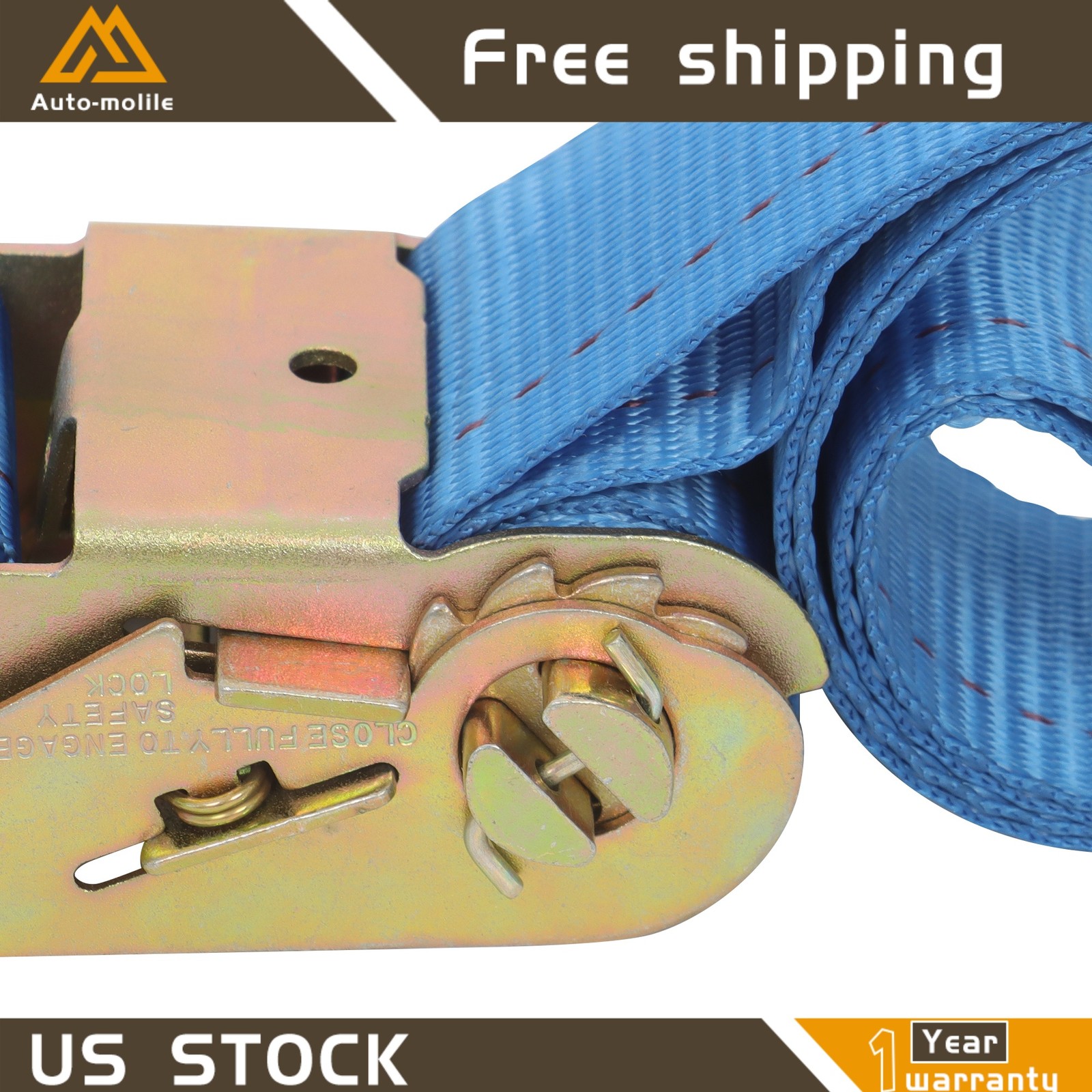 Heavy Loads E Track System With Wheel Chock 7.5' Blue Ratchet Tie Down Straps