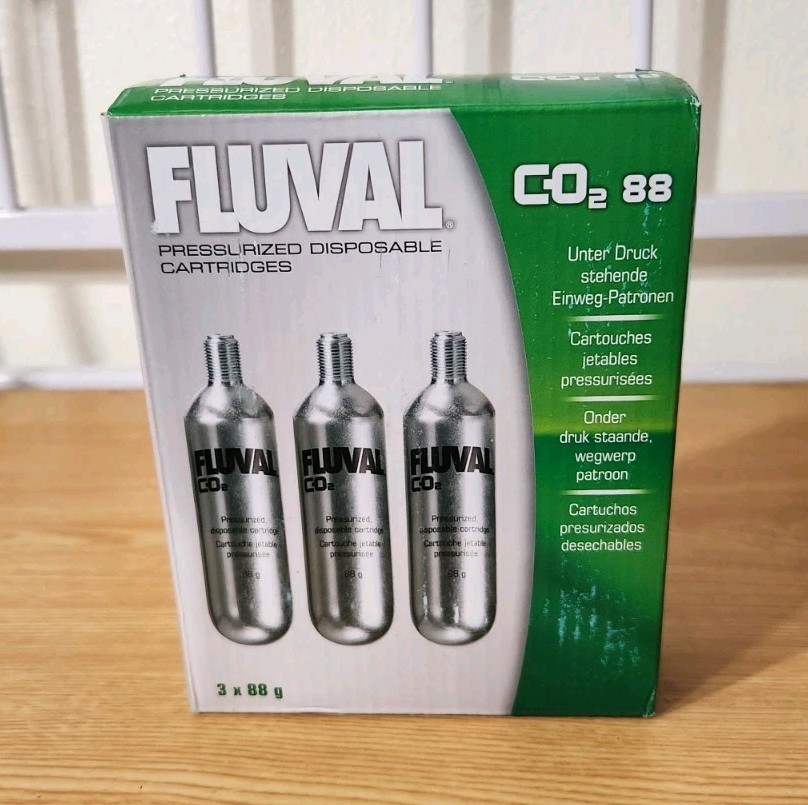 FLUVAL PRESSURIZED DISPOSABLE CARTRIDGES CO2 88 NEW IN BOX 88G SET OF 3