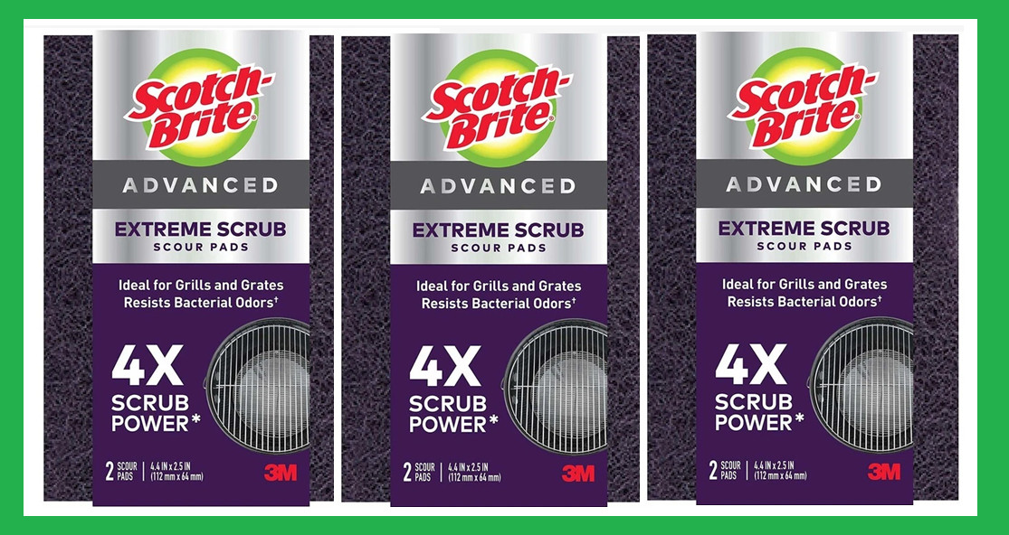 Scotch-Brite Advanced Extreme Scrub Heavy Duty Scour Pad Grill & Grates  PACK/ 3
