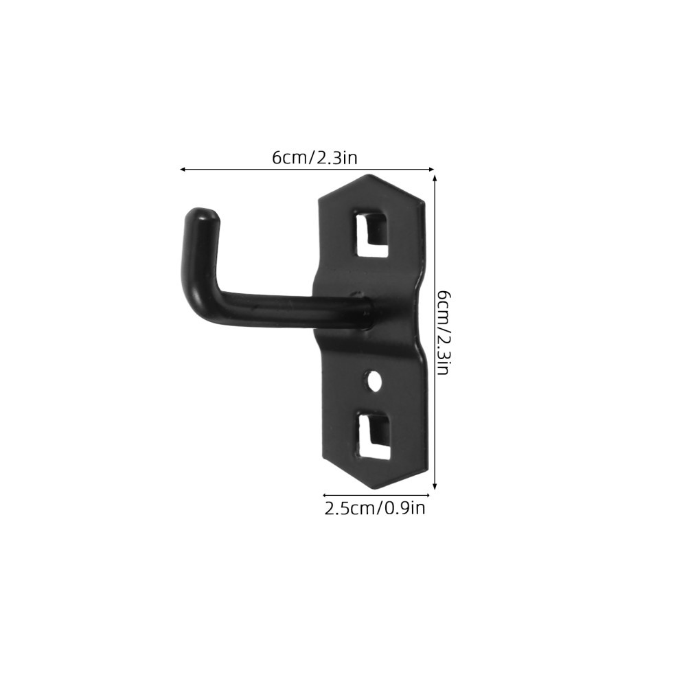 10Pcs Adjustable Black Iron Pegboard Wall Display Hooks for Shelving